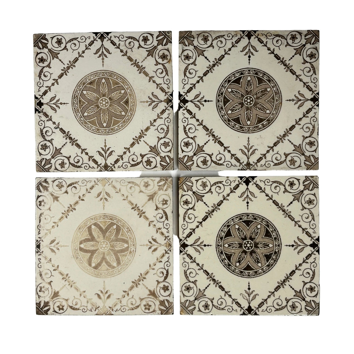 Floral Victorian Style Tiles Set of 8 | The Architectural Forum