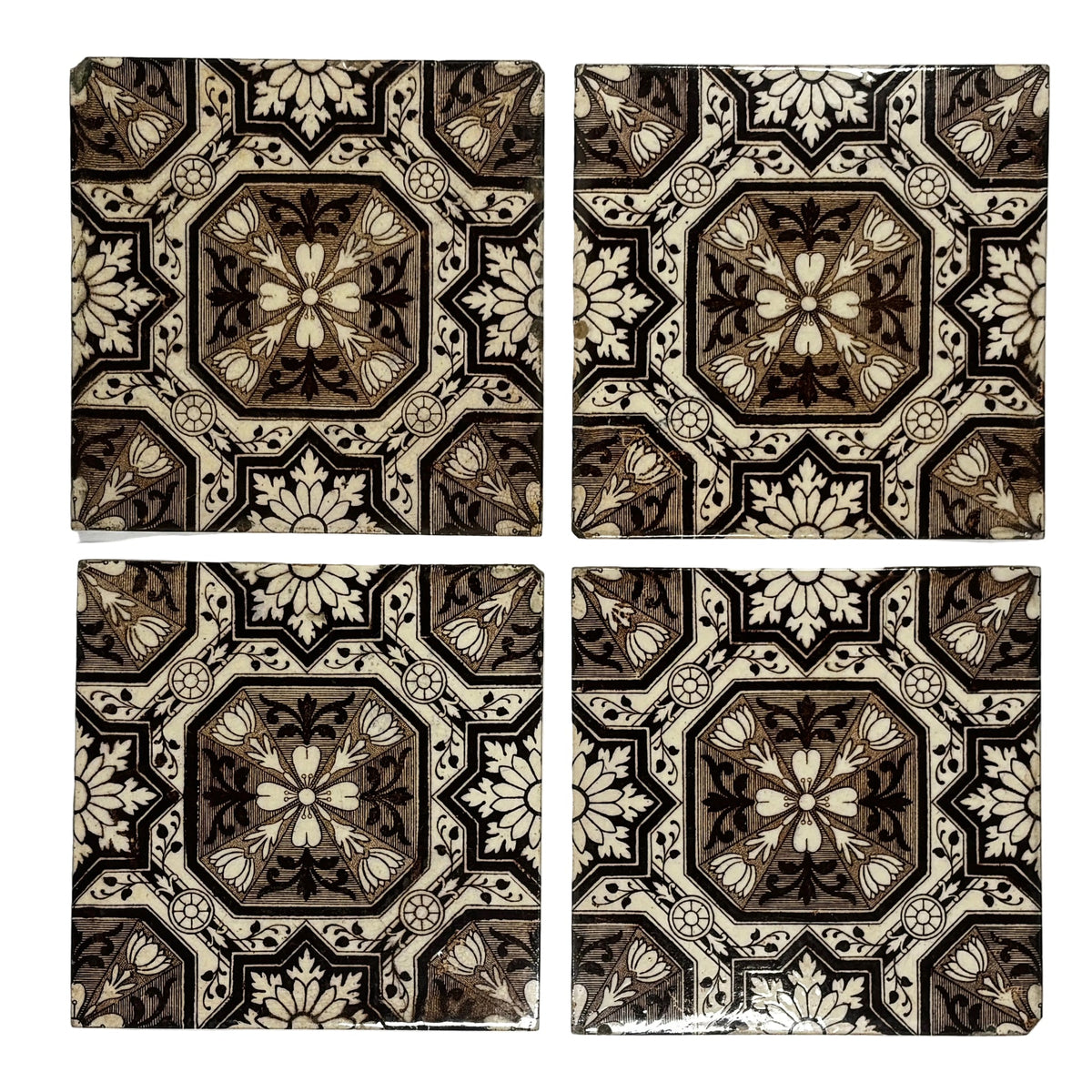 Heritage Geometric Ceramic Tiles Set of 4 | The Architectural Forum