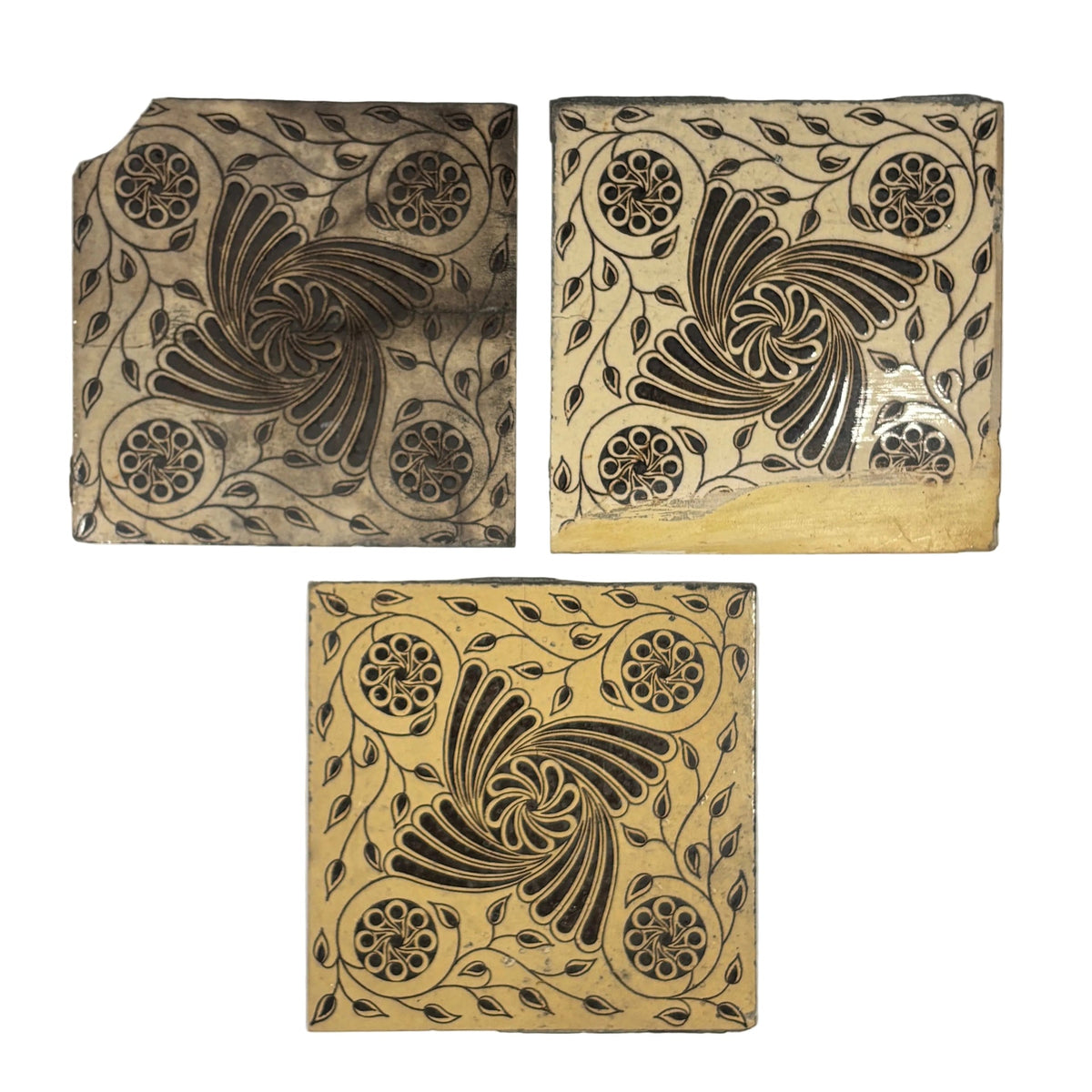 Art Nouveau Swirl Decorative Tile Set of 3 | The Architectural Forum