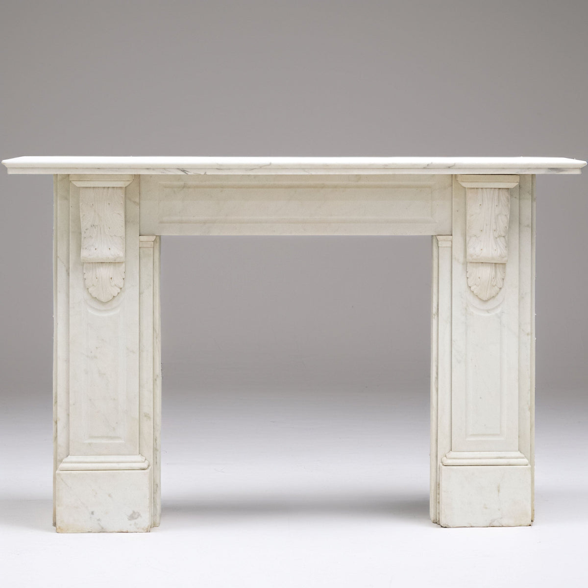 Antique Victorian Statuary Marble Carved Corbel Chimneypiece