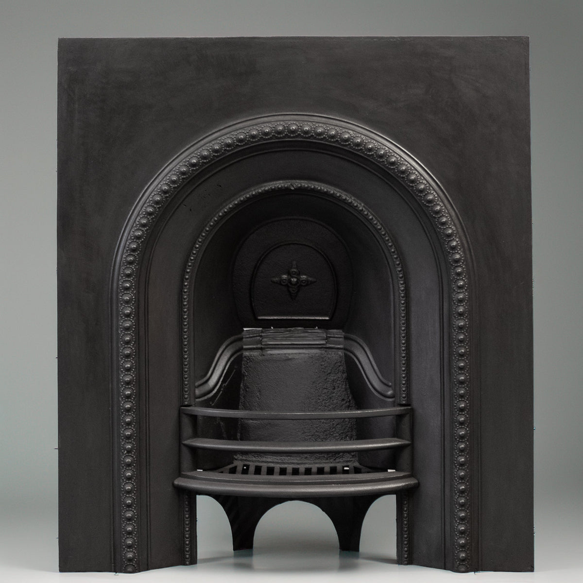 Antique Victorian Cast Iron Arched Fireplace Insert