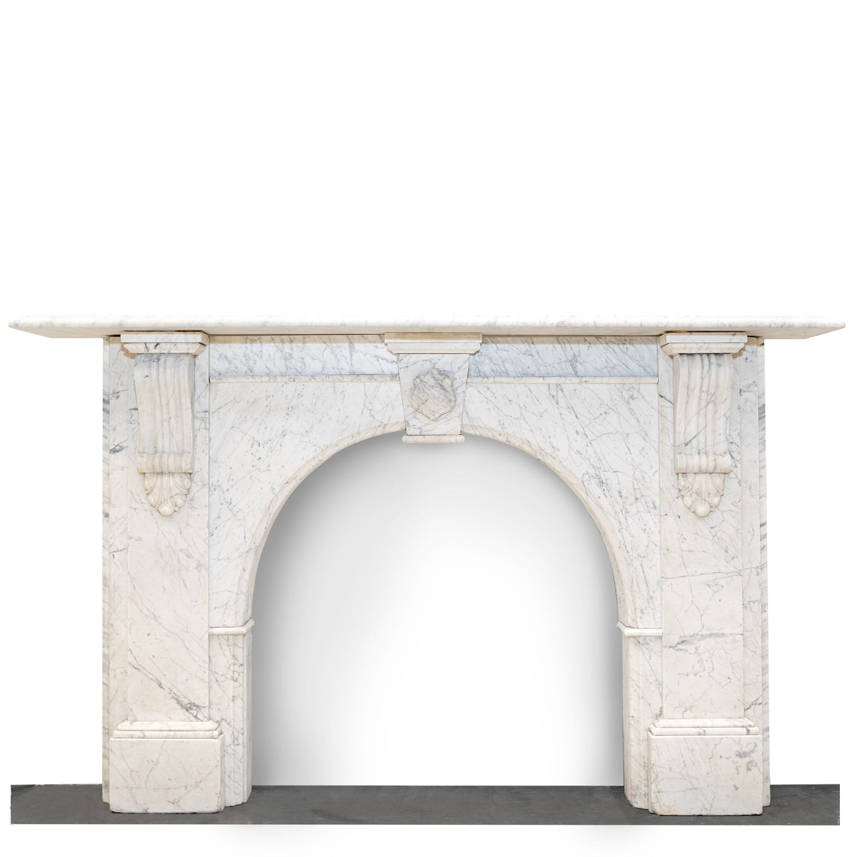 Large Antique Victorian Statuary Marble Arched Surround with Corbels | The Architectural Forum