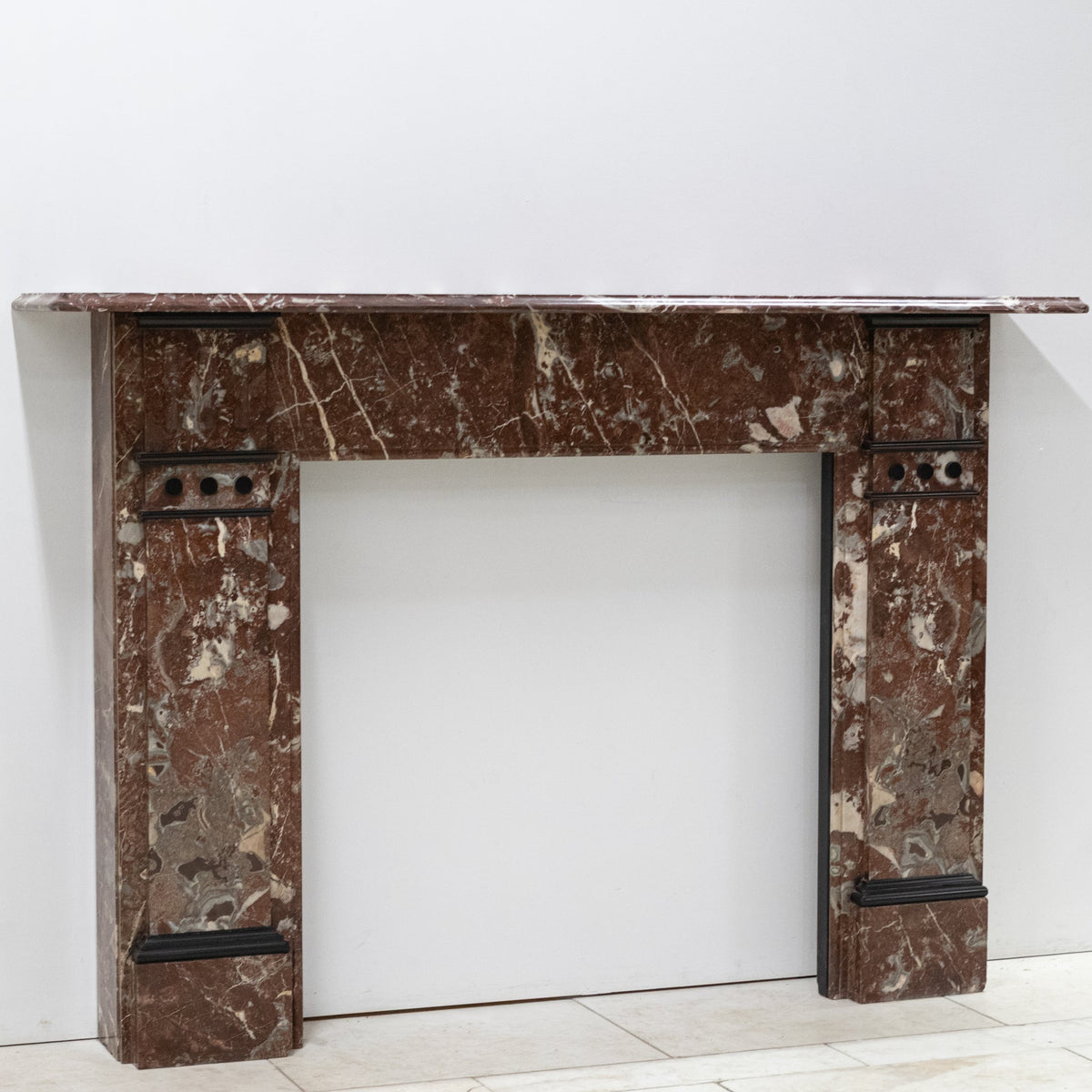 Large Antique Rouge Royal Marble Fireplace Surround | The Architectural Forum