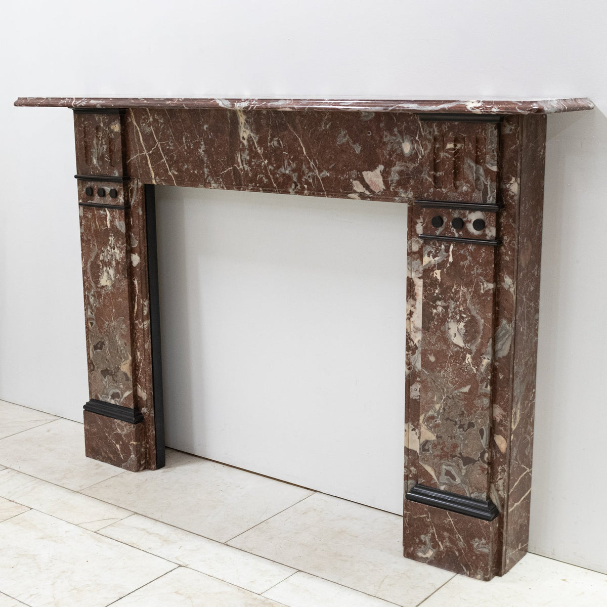 Large Antique Rouge Royal Marble Fireplace Surround | The Architectural Forum