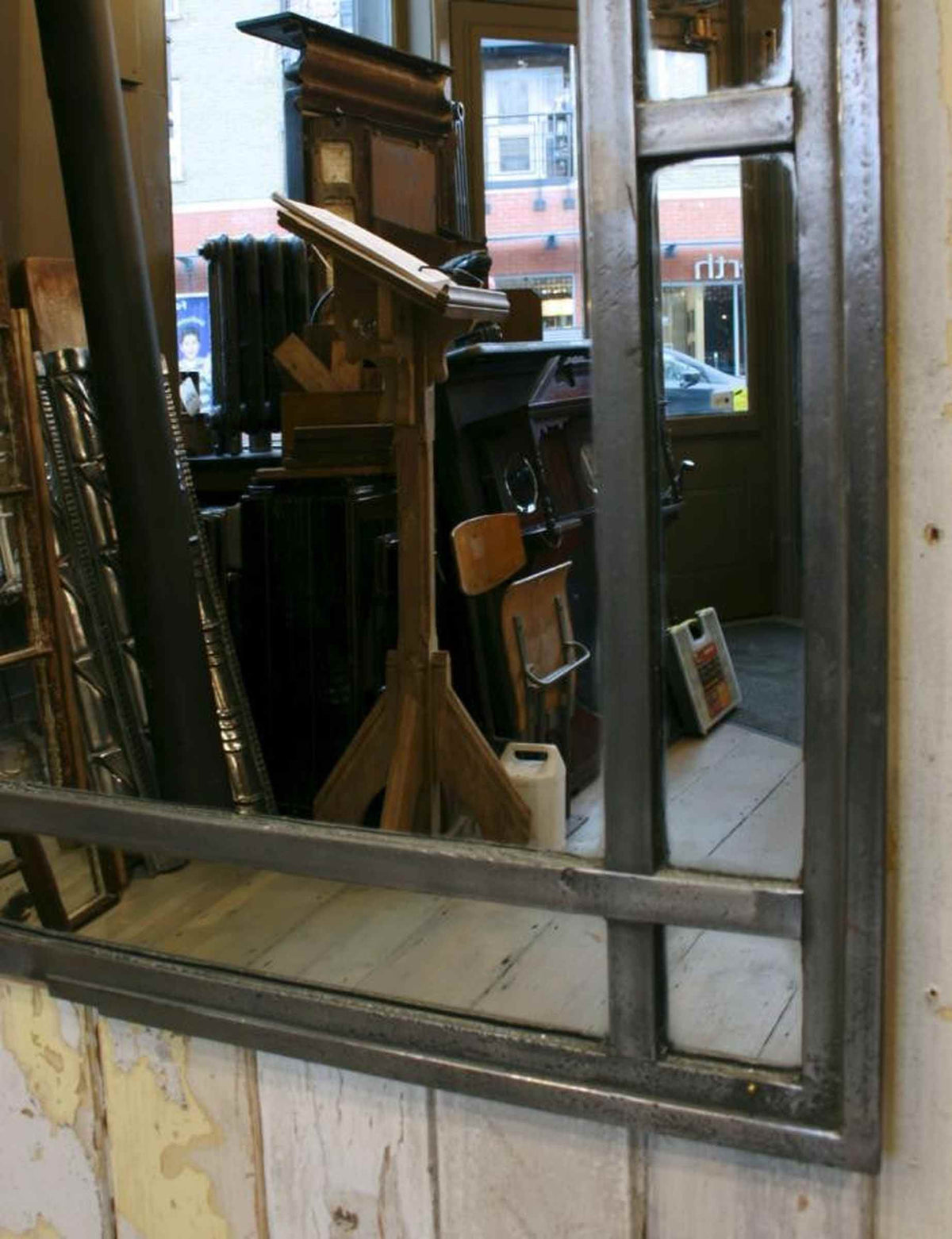 Antique Polished Cast Iron Arched Window Mirror | The Architectural Forum
