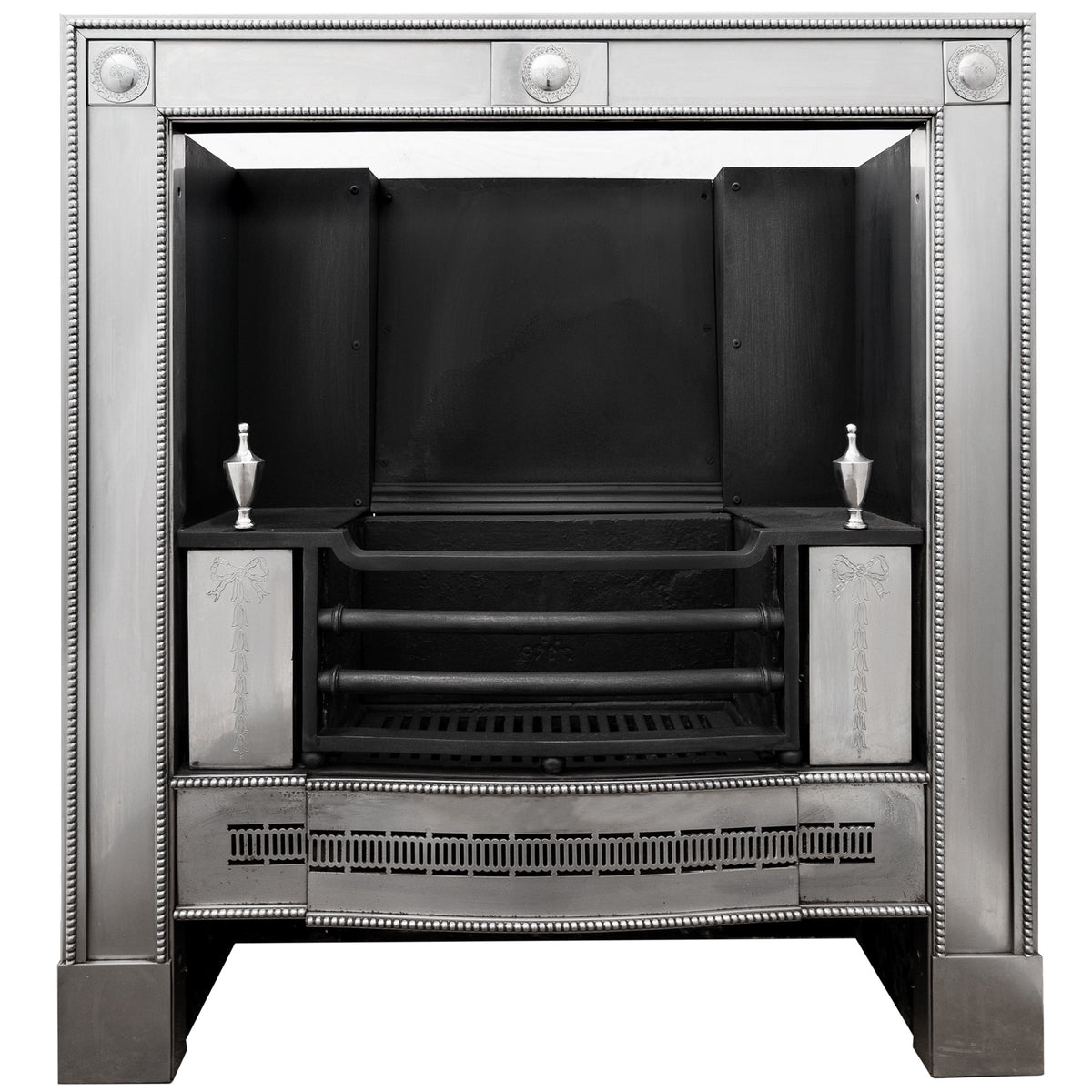 Reclaimed Georgian Style Polished Steel Register Grate in the Manner of Robert Adam | The Architectural Forum