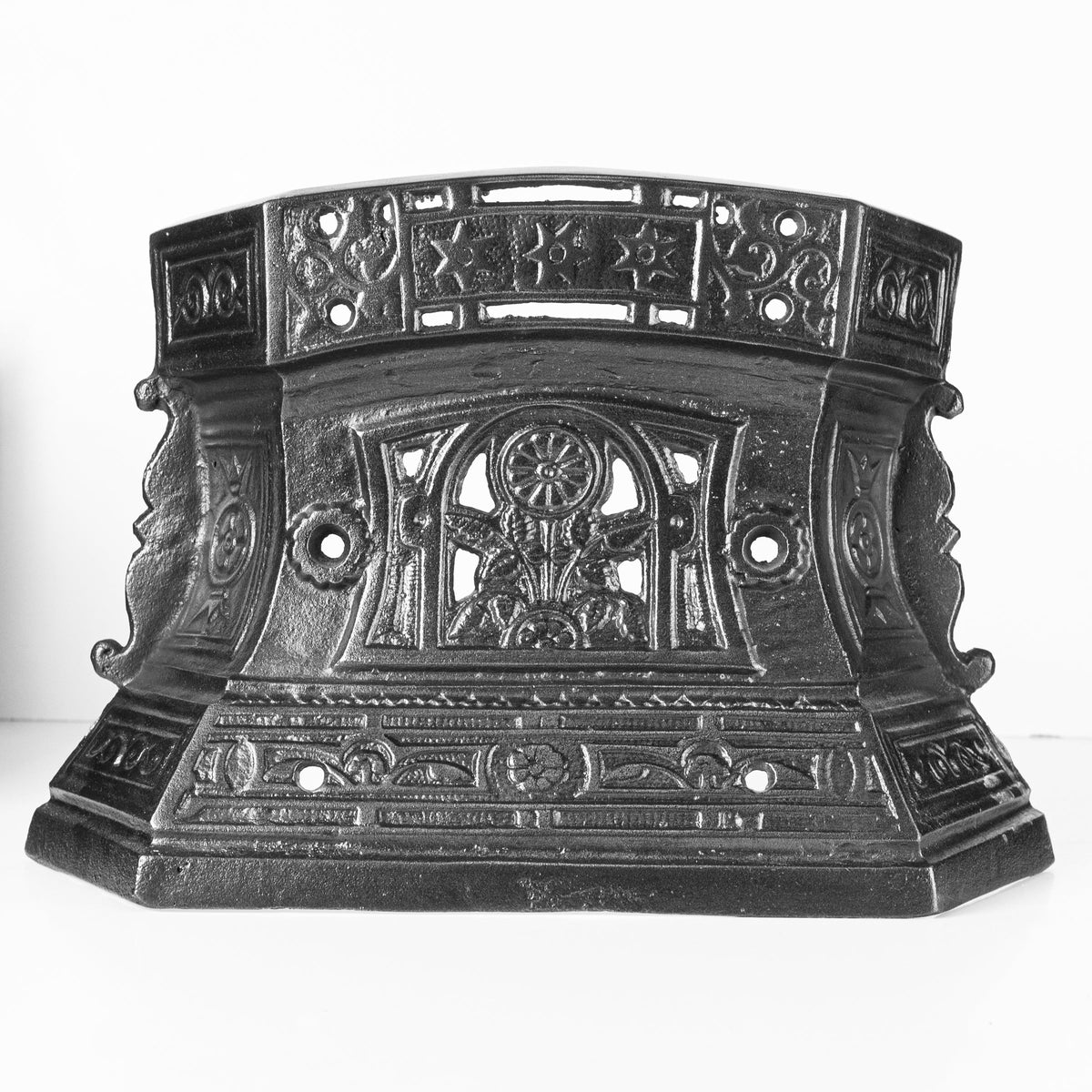 Antique Cast Iron Ornate Floral Fireplace Tidy | Betty | Ashpan Cover | The Architectural Forum