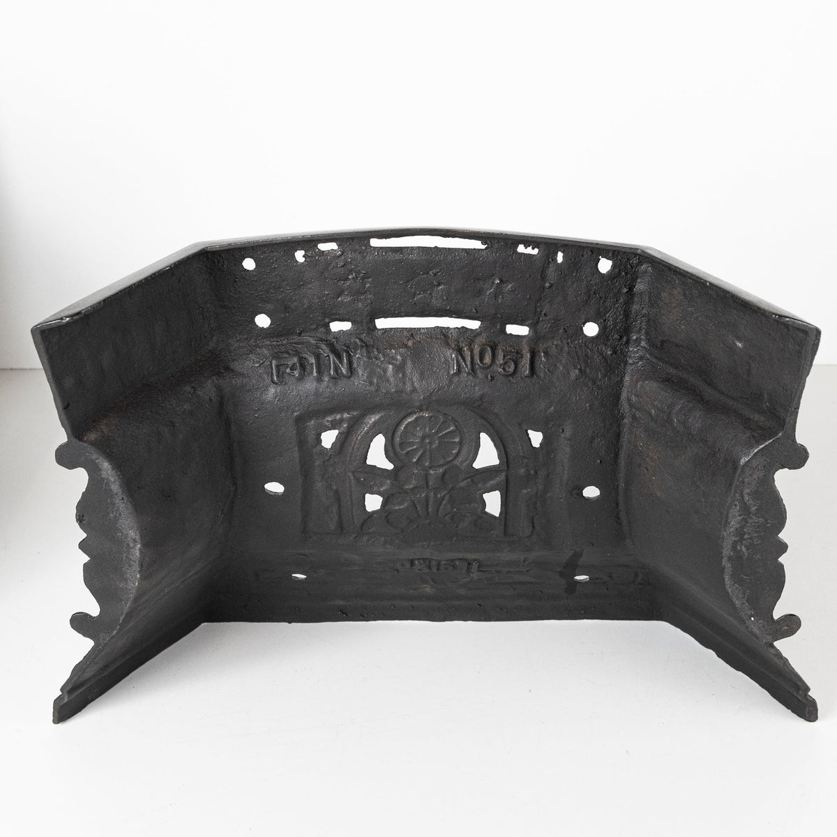 Antique Cast Iron Ornate Floral Fireplace Tidy | Betty | Ashpan Cover | The Architectural Forum