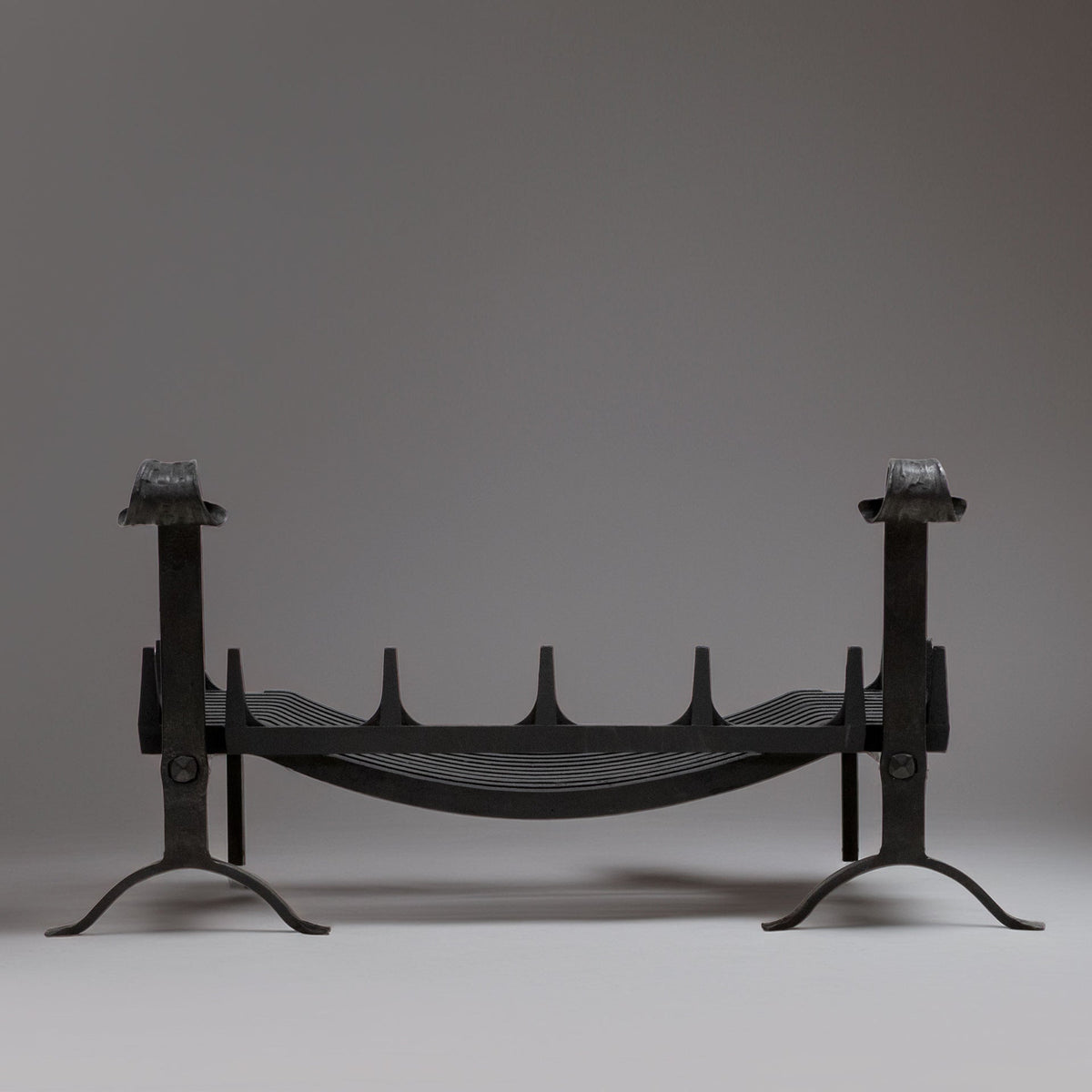 Antique Iron Swans Nest Fire Dogs | The Architectural Forum