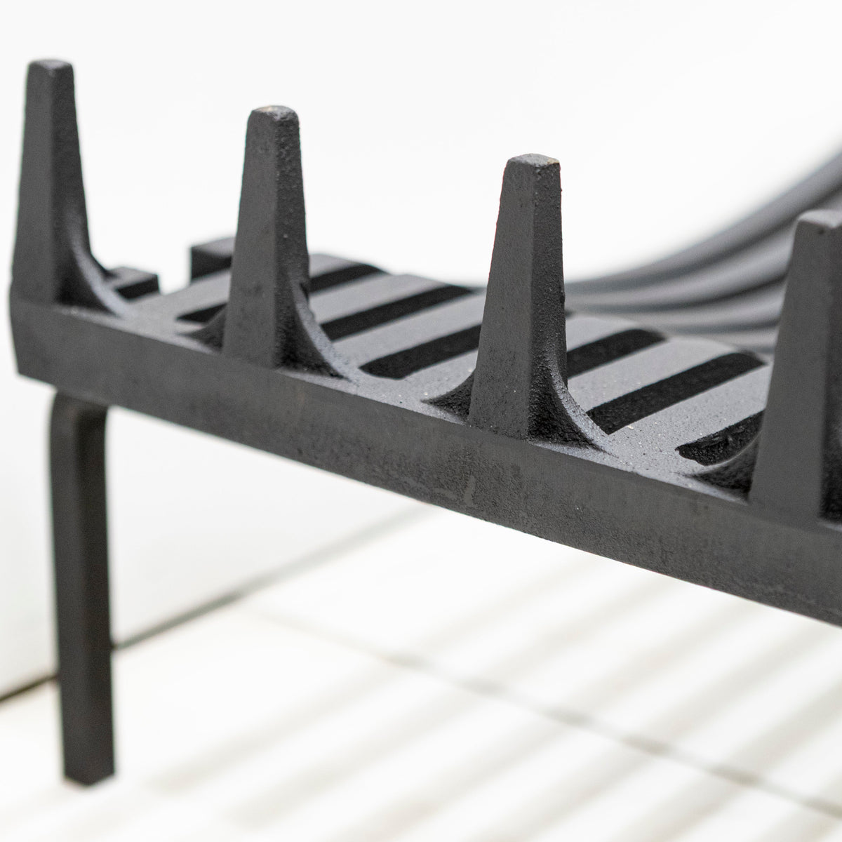 Antique Iron Swans Nest Fire Dogs &amp; Basket Set