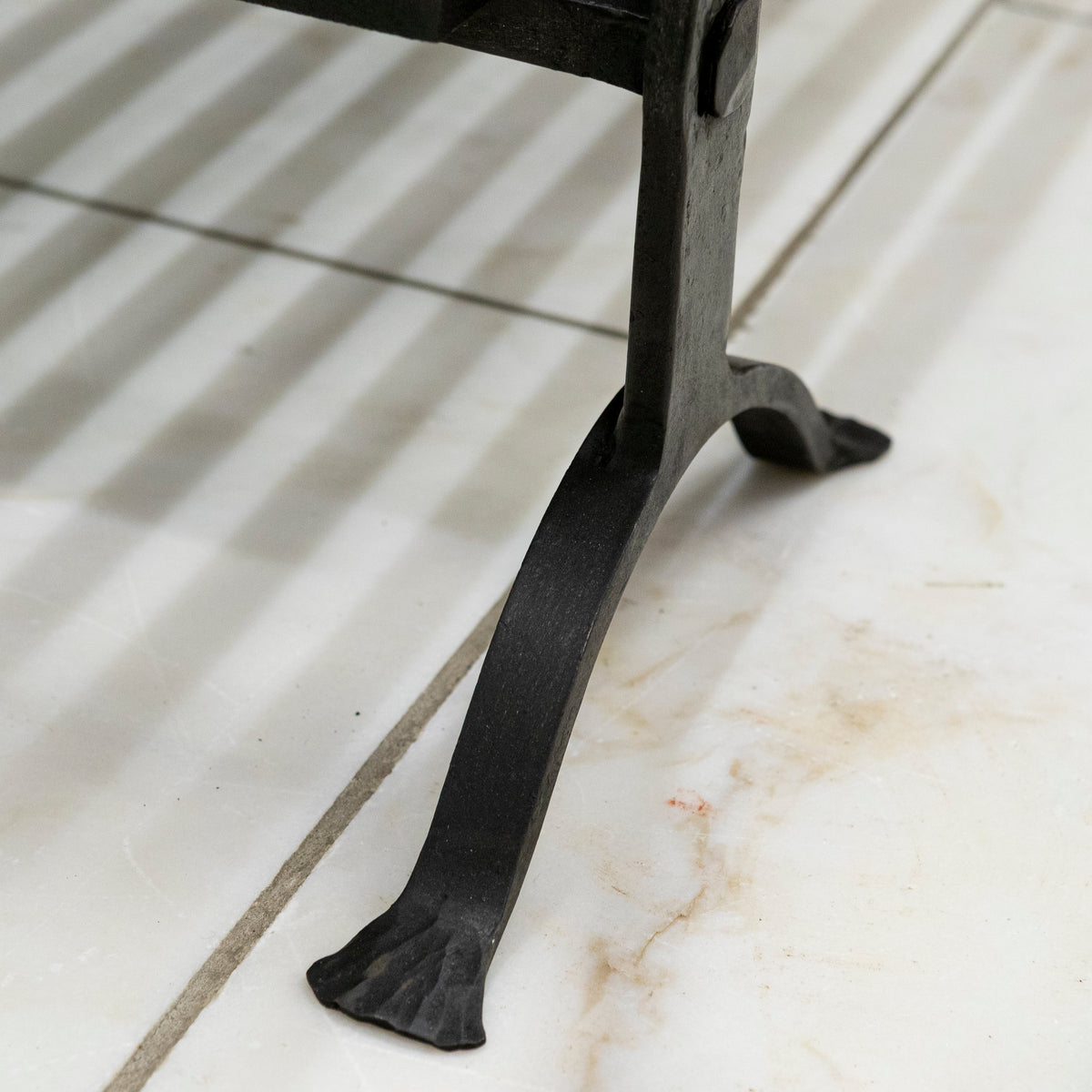 Antique Iron Swans Nest Fire Dogs &amp; Basket Set