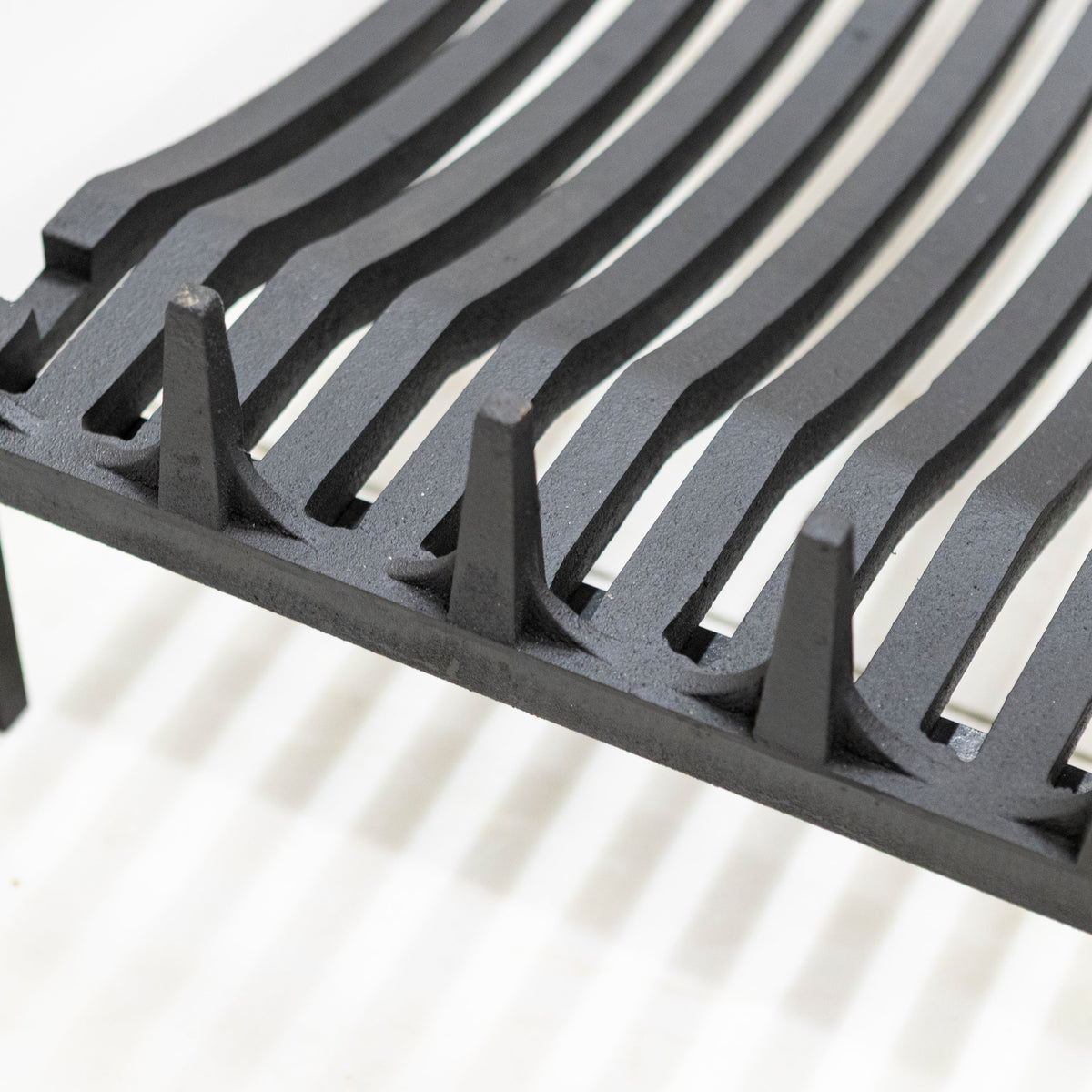 Antique Iron Swans Nest Fire Dogs &amp; Basket Set