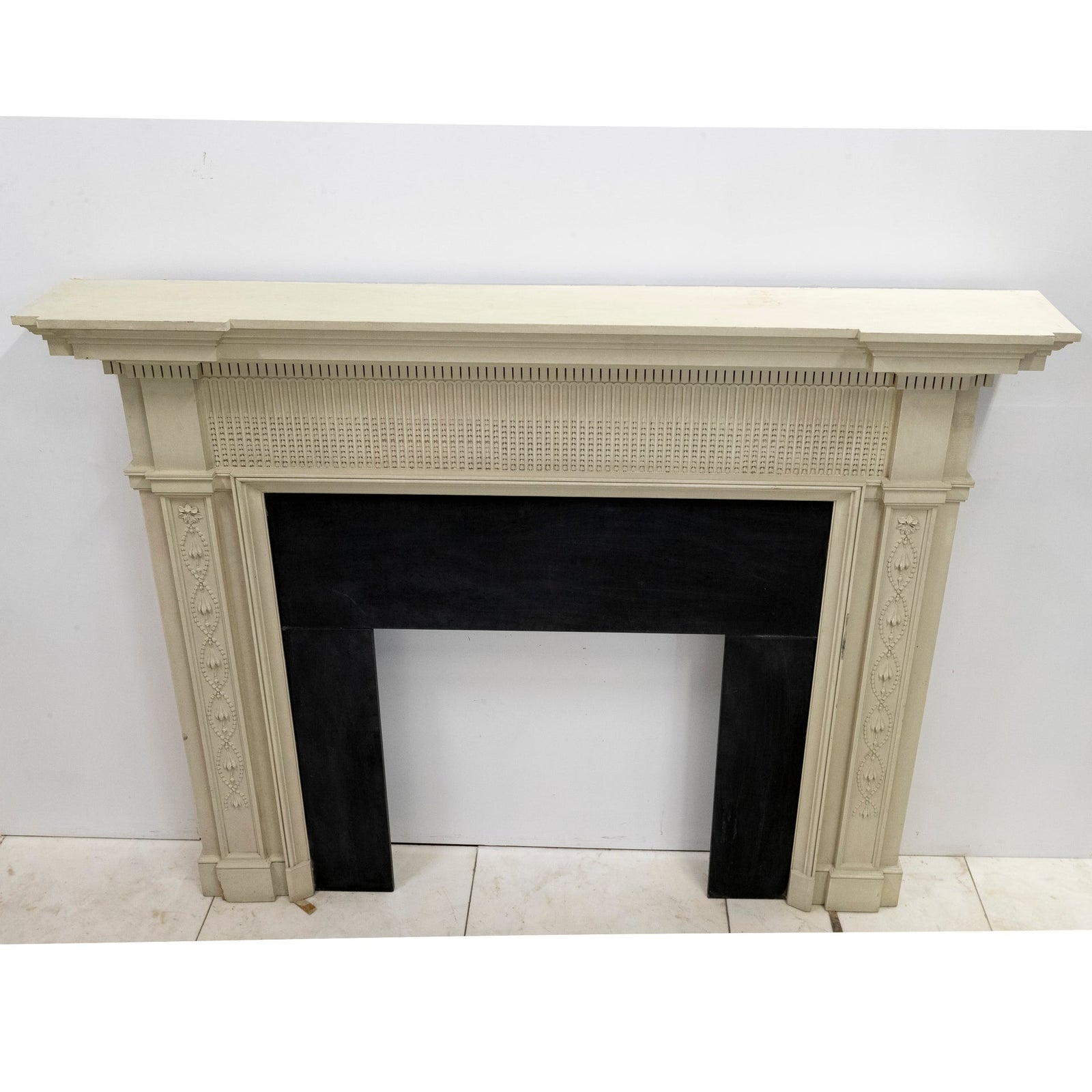 Large Reclaimed Regency Style Wooden Surround with Slate Slips | The Architectural Forum