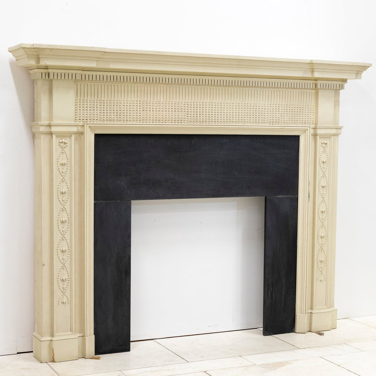 Large Reclaimed Regency Style Wooden Surround with Slate Slips | The Architectural Forum