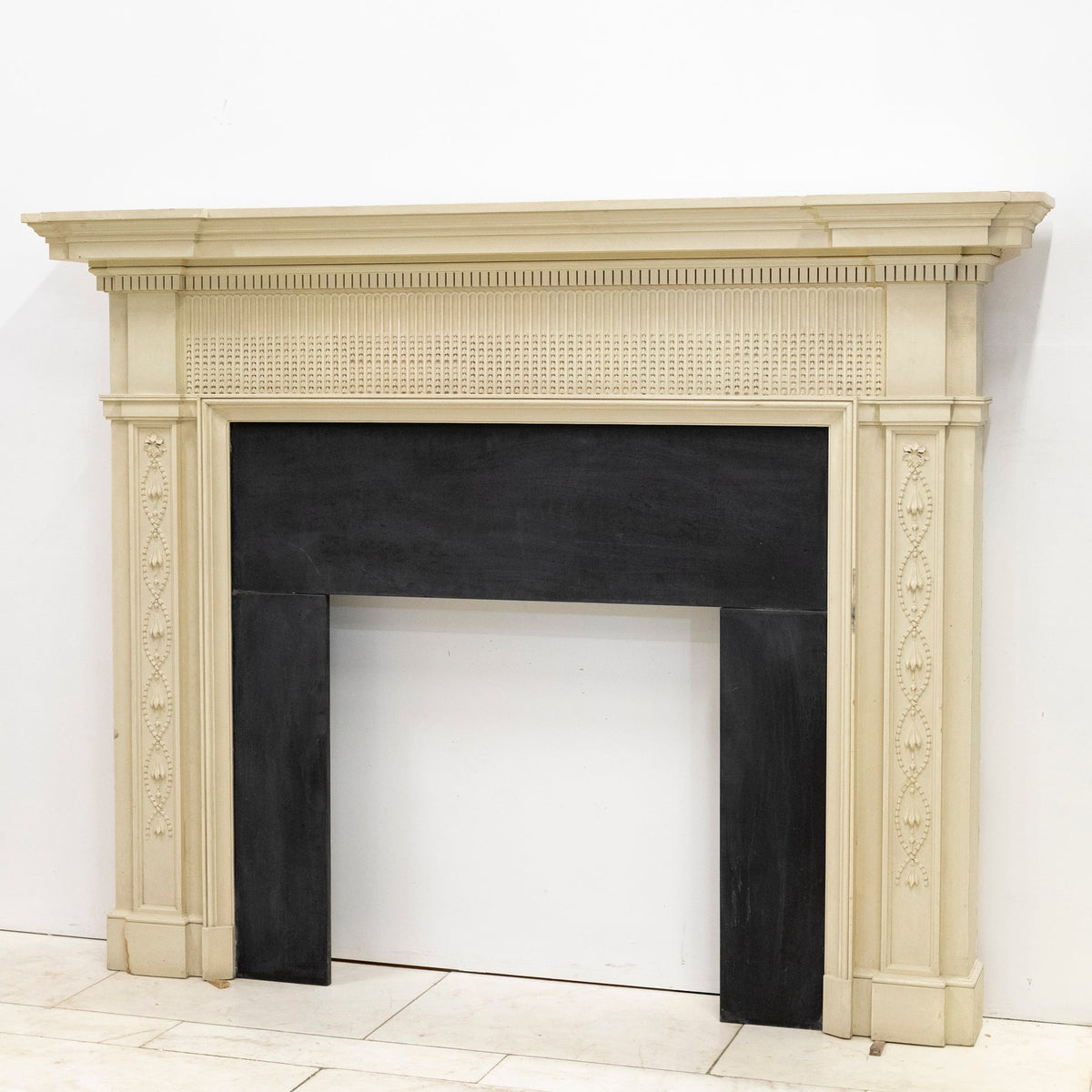 Large Reclaimed Regency Style Wooden Surround with Slate Slips | The Architectural Forum