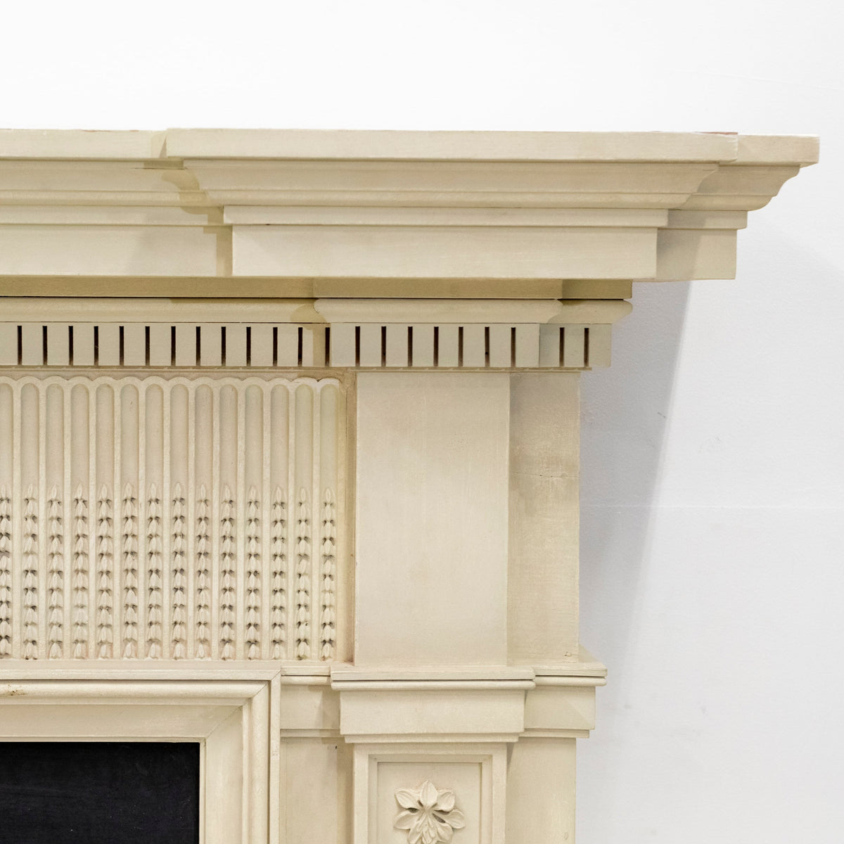 Large Reclaimed Regency Style Wooden Surround with Slate Slips