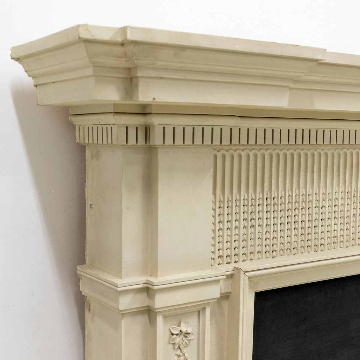 Large Reclaimed Regency Style Wooden Surround with Slate Slips