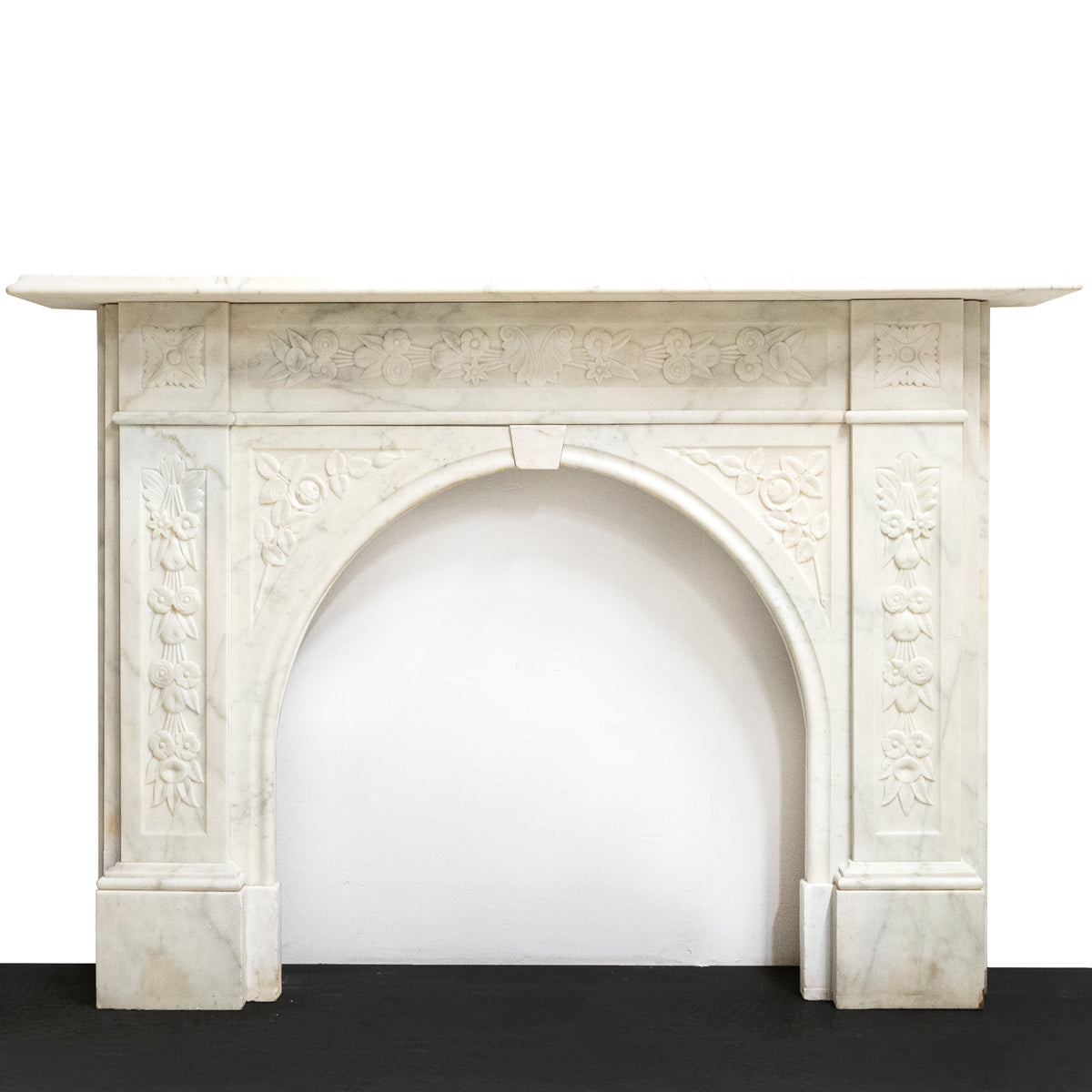 Antique Victorian Carved Statuary Marble Arched Chimneypiece | The Architectural Forum
