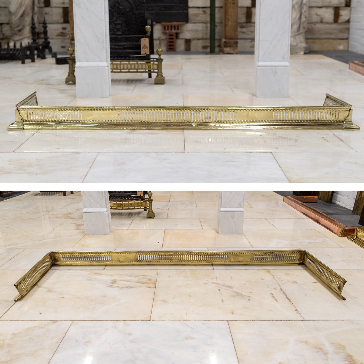 Antique Victorian Brass Fireplace Fender | The Architectural Forum
