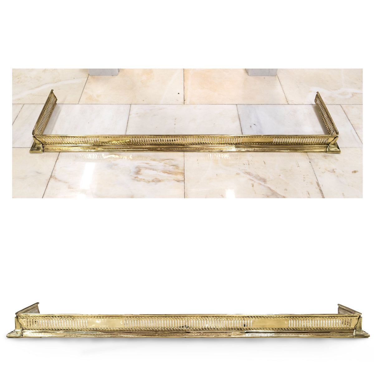 Antique Victorian Brass Fireplace Fender | The Architectural Forum