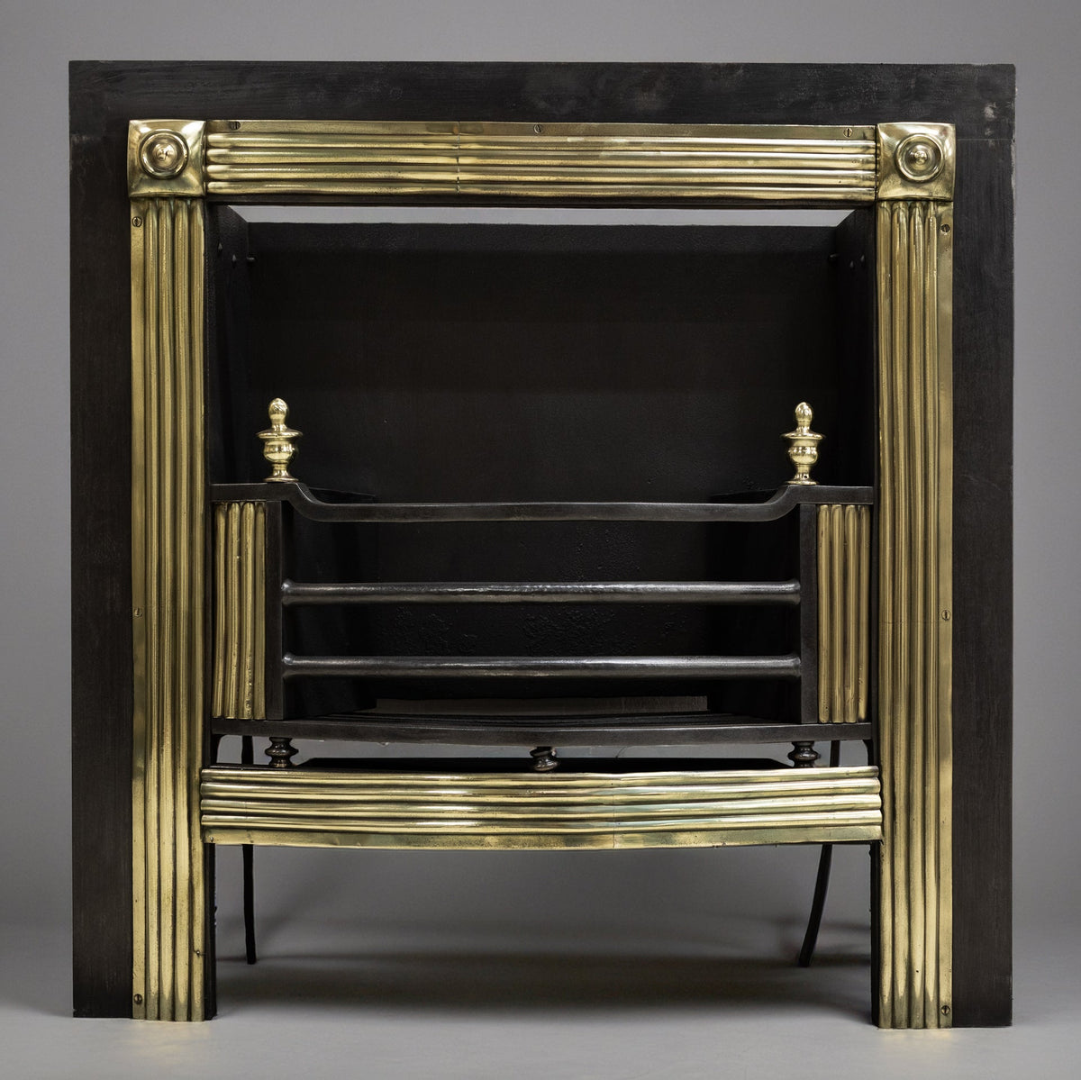 Splendid Antique Regency Hob Grate with Reeded Brass Frame | The Architectural Forum