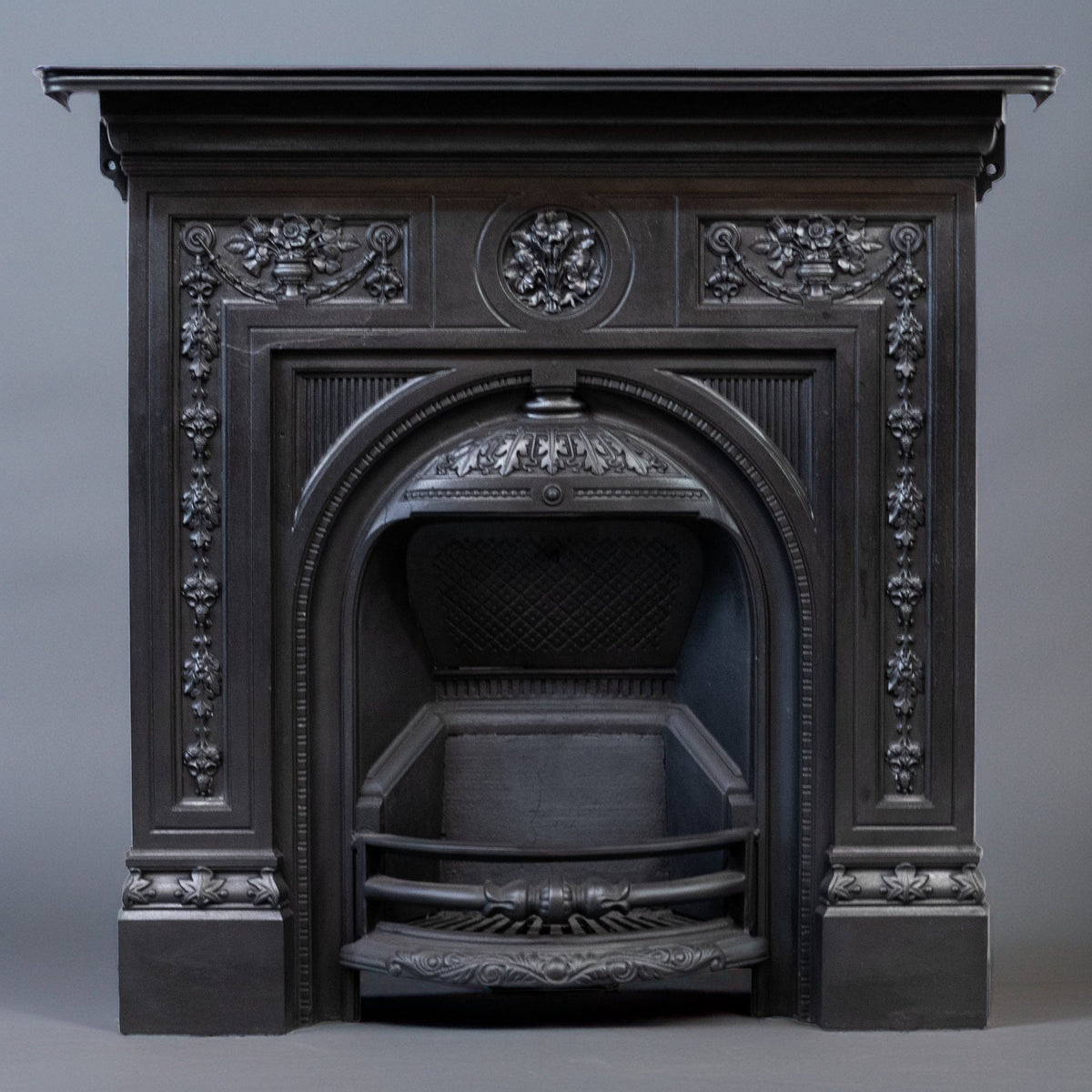 Antique Victorian Cast Iron Combination Fireplace