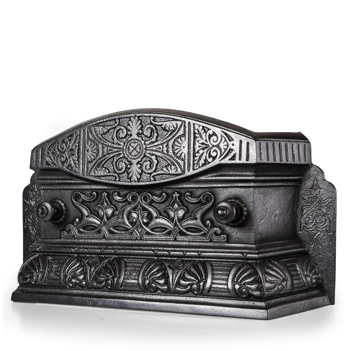 Antique Cast Iron Ornate Floral Fireplace Tidy | Betty | Ashpan Cover | The Architectural Forum