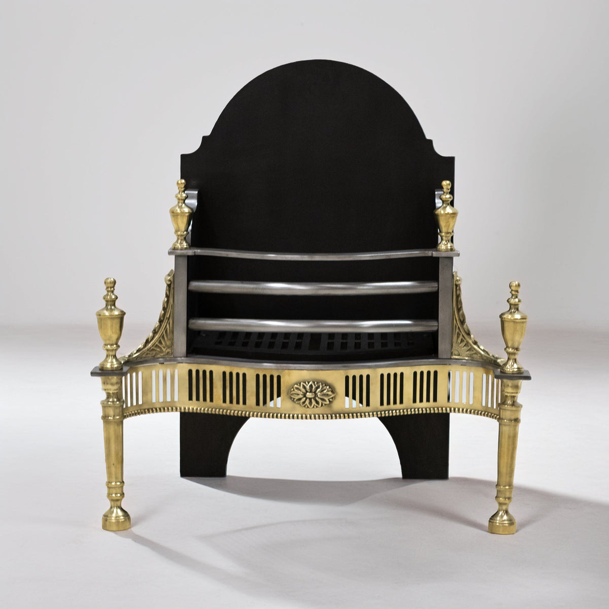 Reclaimed Georgian Style Fire Basket with Brass Finials | The Architectural Forum
