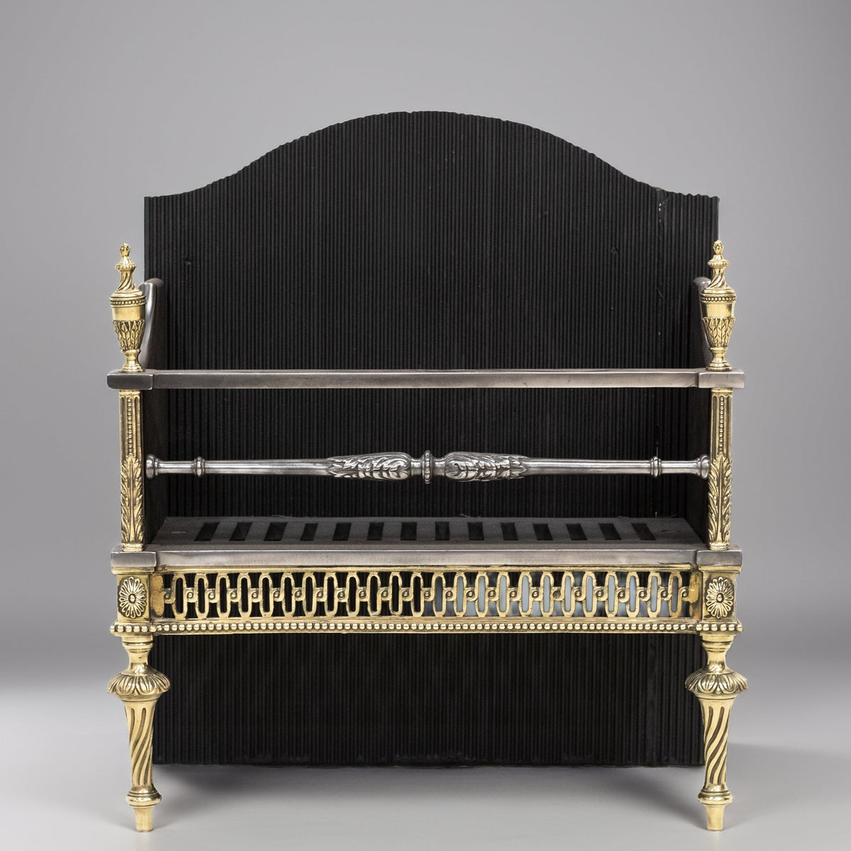 Early 20th Century Regency Style Fire Basket With Brass Finials | Bratt Colbran