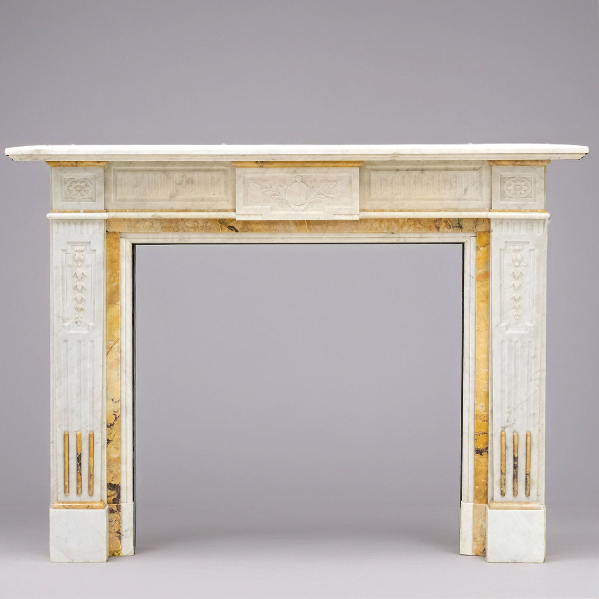 Antique Victorian Carrara Siena Marble Fireplace Surround | The Architectural Forum