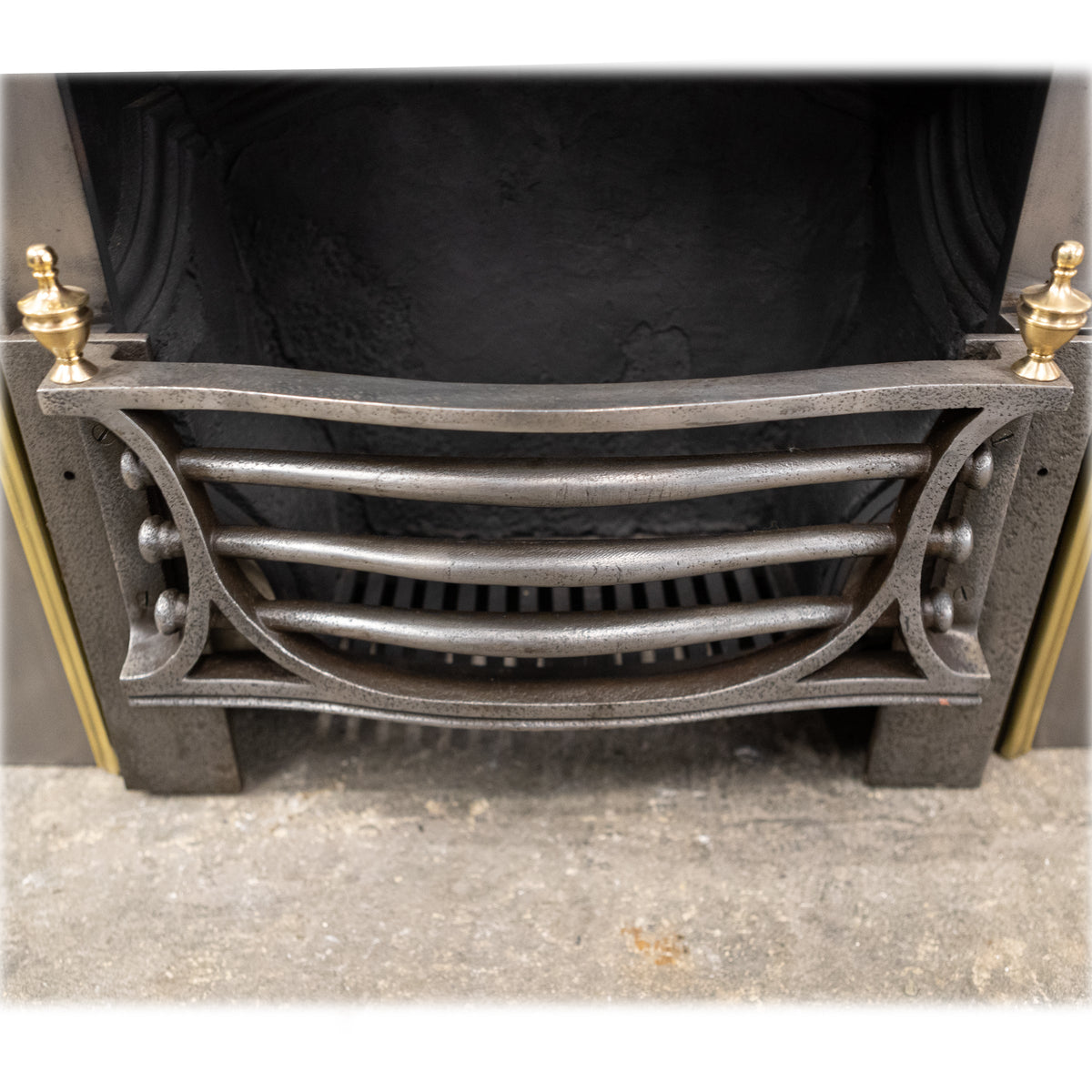 Ornate Antique Polished Cast Iron &amp; Brass Fireplace Insert | The Architectural Forum