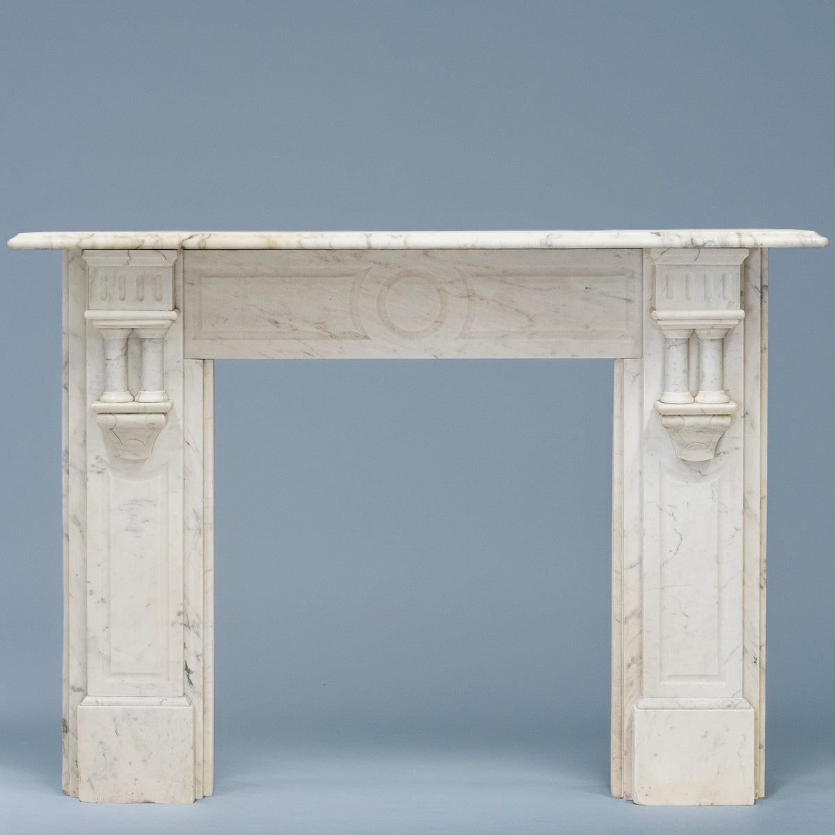 Antique Carrara Marble Fireplace Surround