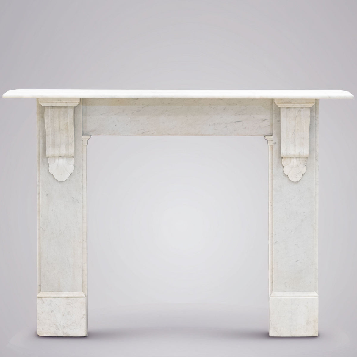 Antique Carrara Marble Fireplace Surround with Corbels