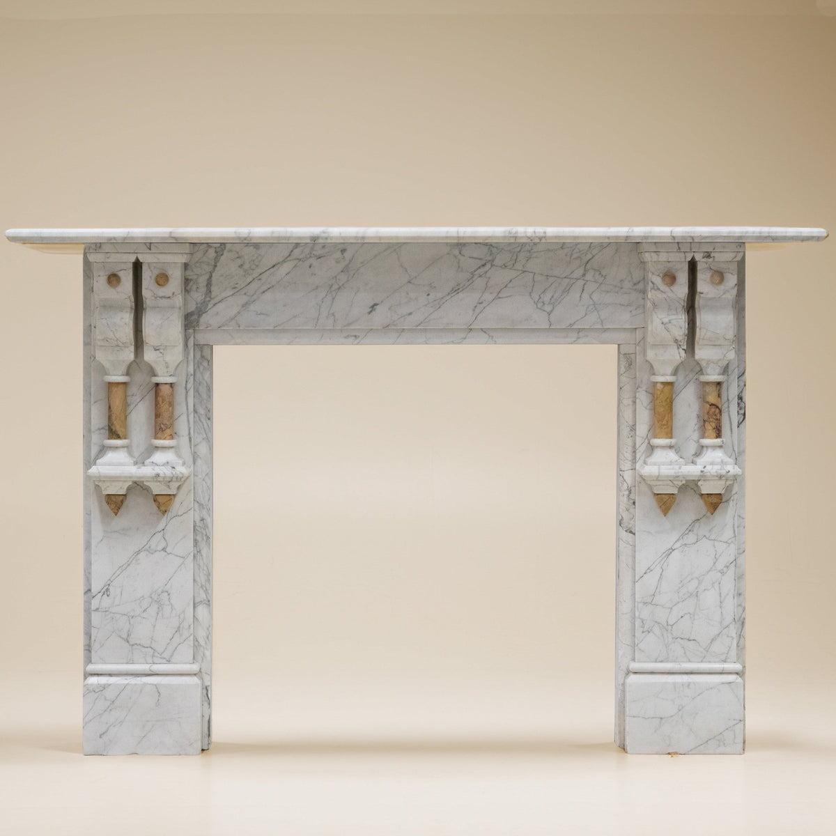 Antique Fireplace Surround With Sienna Marble Columns | The Architectural Forum