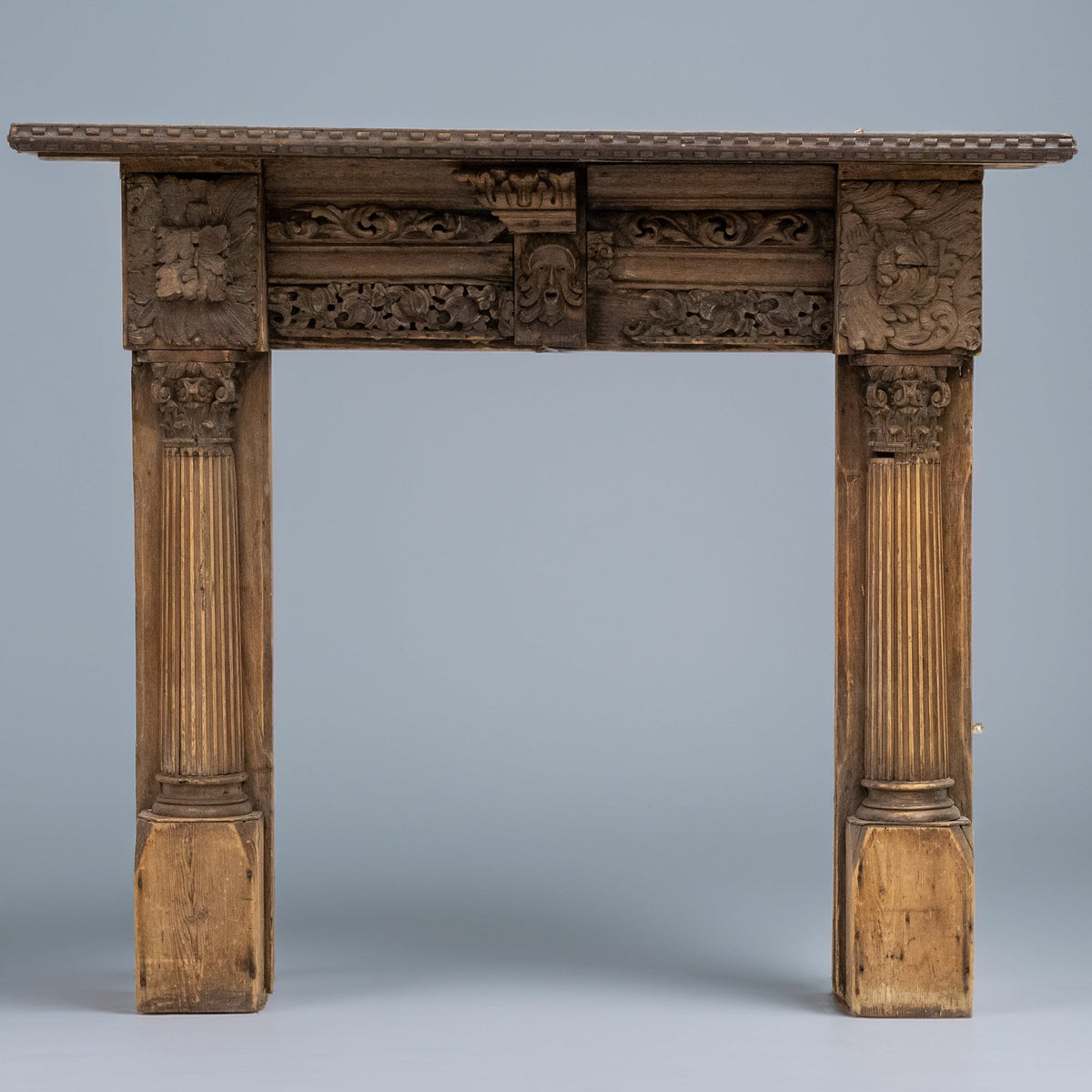 Antique Carved Oak &amp; Pine Jacobean Style Fireplace Surround | The Architectural Forum
