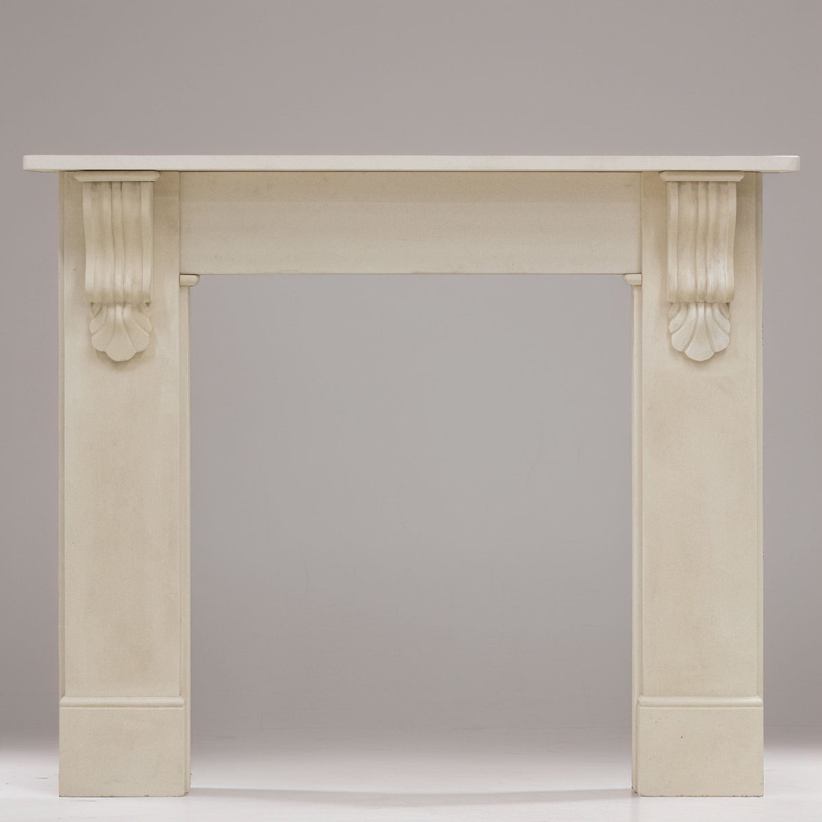 Reclaimed Victorian Style Carved Limestone Surround with Corbels