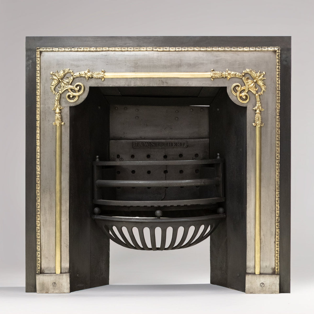 Antique Georgian Polished Hob Grate with Brass Mounts | The Architectural Forum