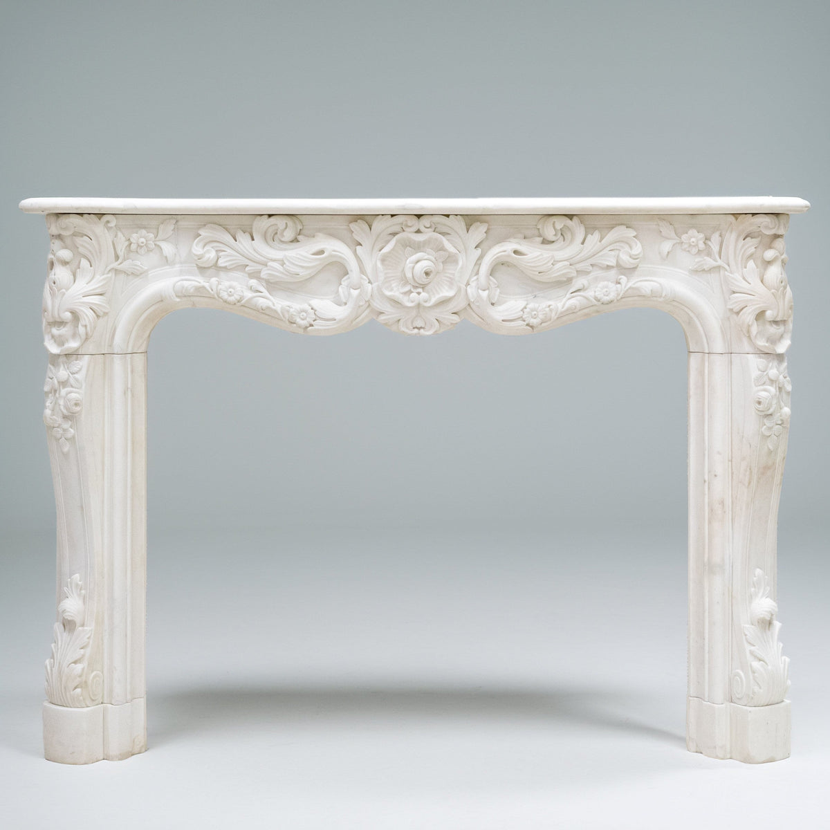 Ornate French Louis Style Statuary Marble Fireplace Surround | The Architectural Forum