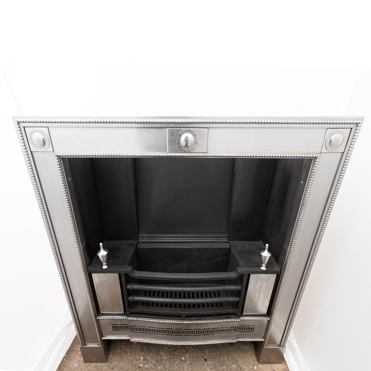 Reclaimed Georgian Style Polished Steel Register Grate in the Manner of Robert Adam | The Architectural Forum