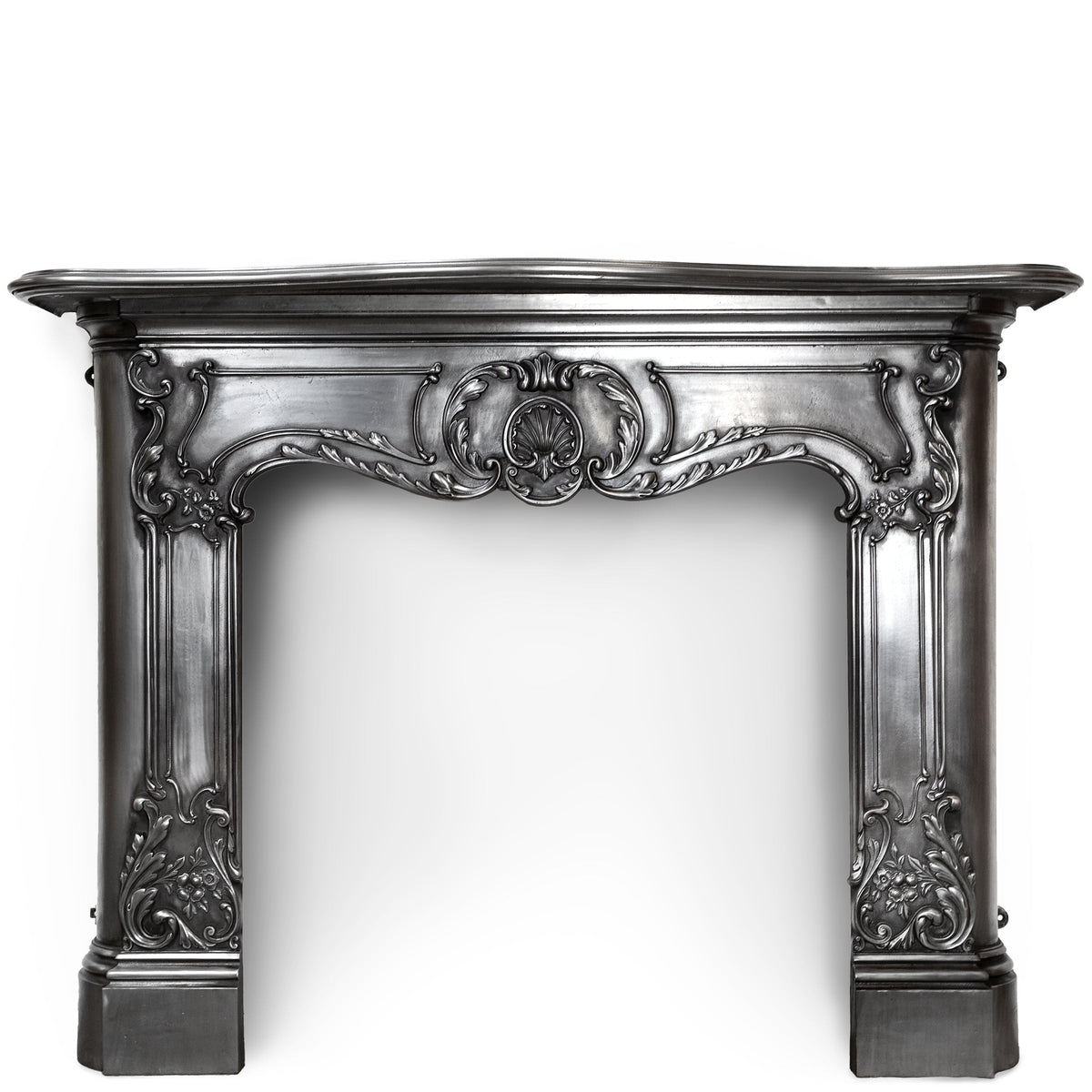 Antique Art Nouveau Ornate Polished Cast Iron Fireplace Surround | The Architectural Forum