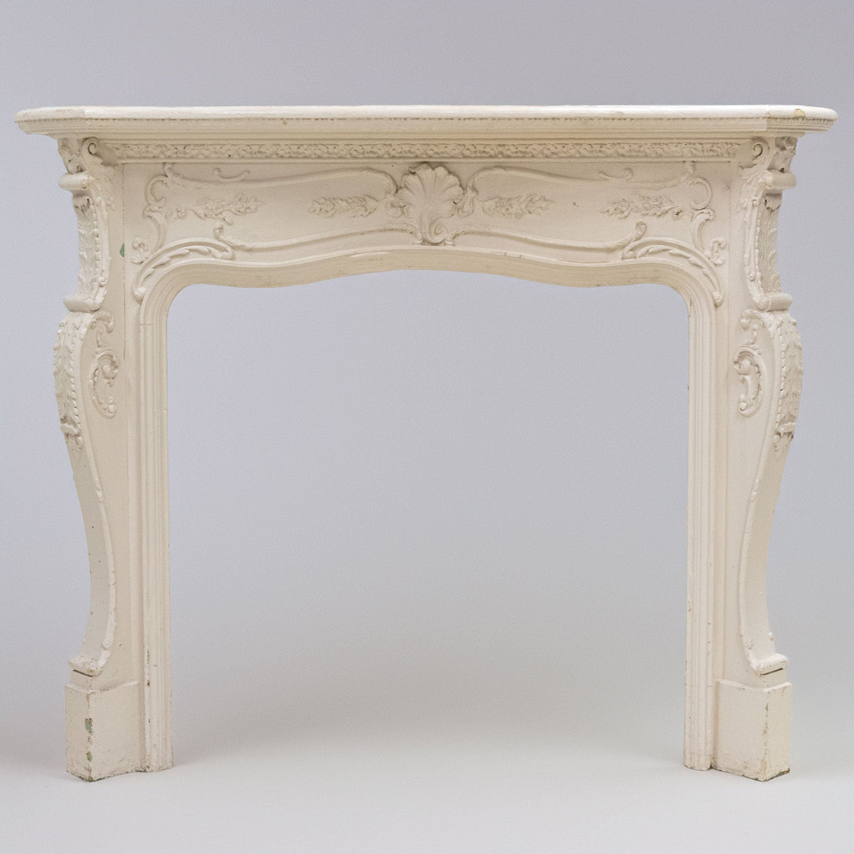 Antique Victorian French Style Wooden Fireplace Surround