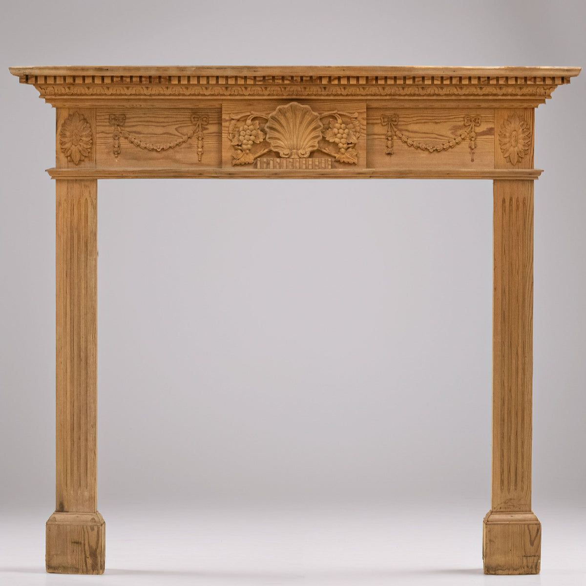 Antique Ornate Wooden Fireplace Surround
