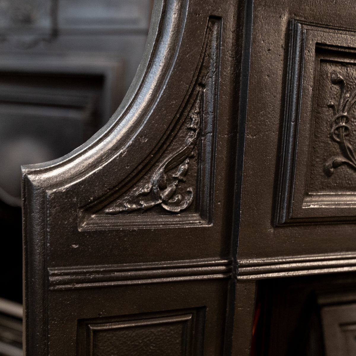 Antique Edwardian Cast Iron Combination Fireplace with Red Tiles | The Architectural Forum