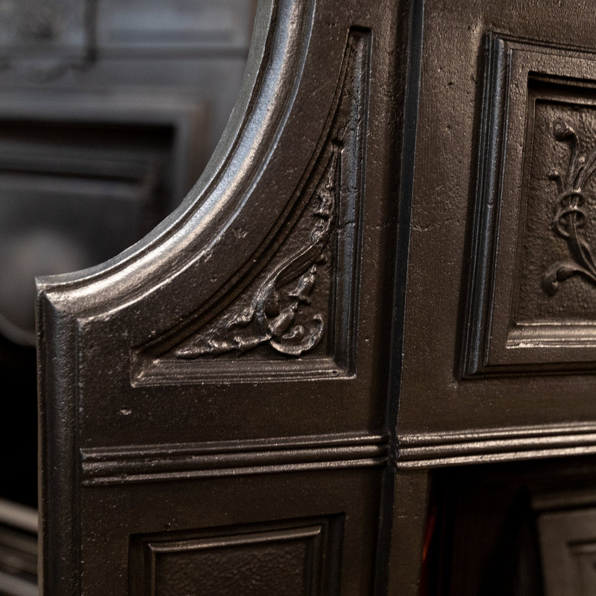 Antique Edwardian Cast Iron Combination Fireplace with Red Tiles | The Architectural Forum