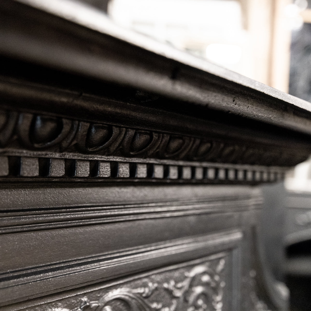 Antique Edwardian Cast Iron Combination Fireplace with Red Tiles | The Architectural Forum