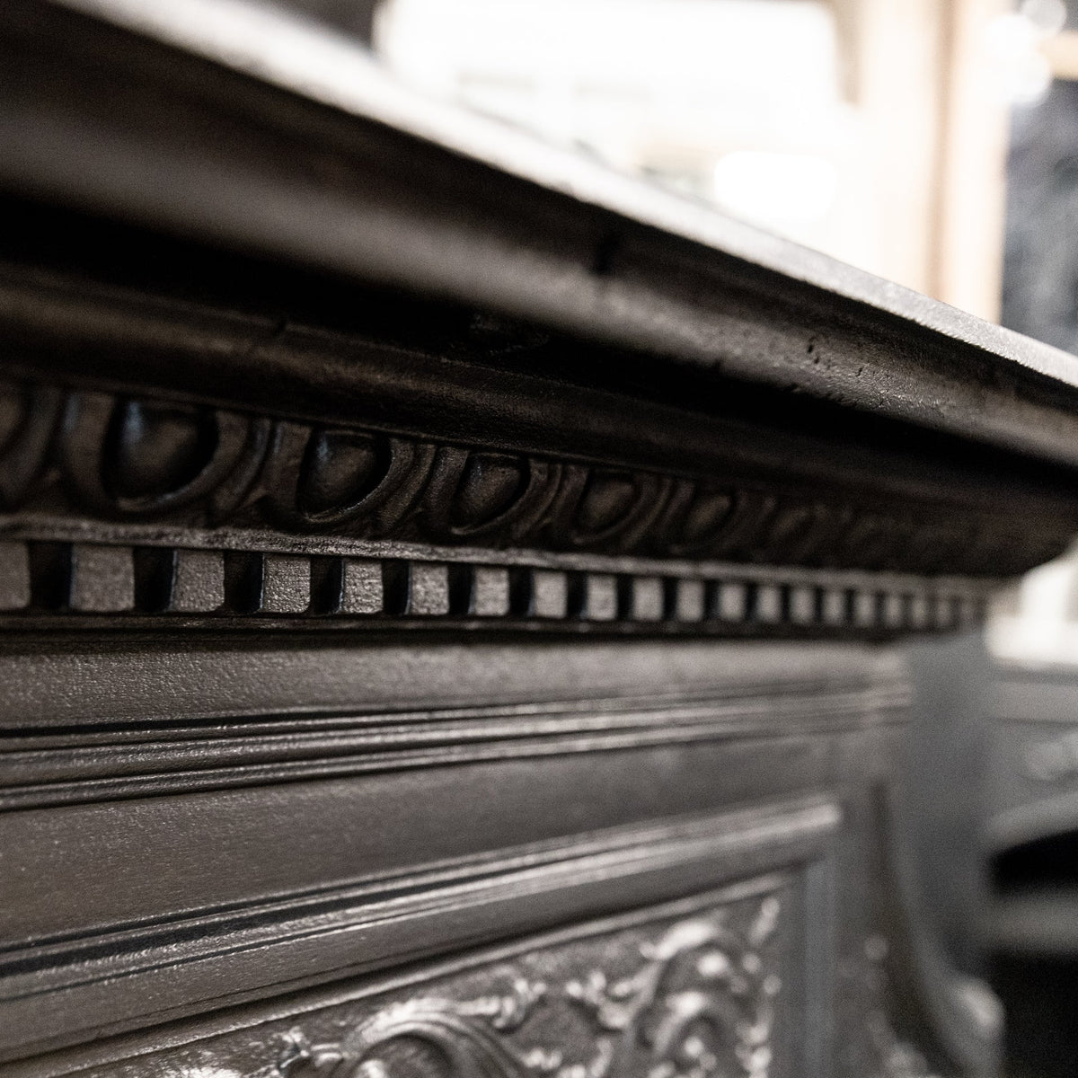 Antique Edwardian Cast Iron Combination Fireplace with Red Tiles | The Architectural Forum