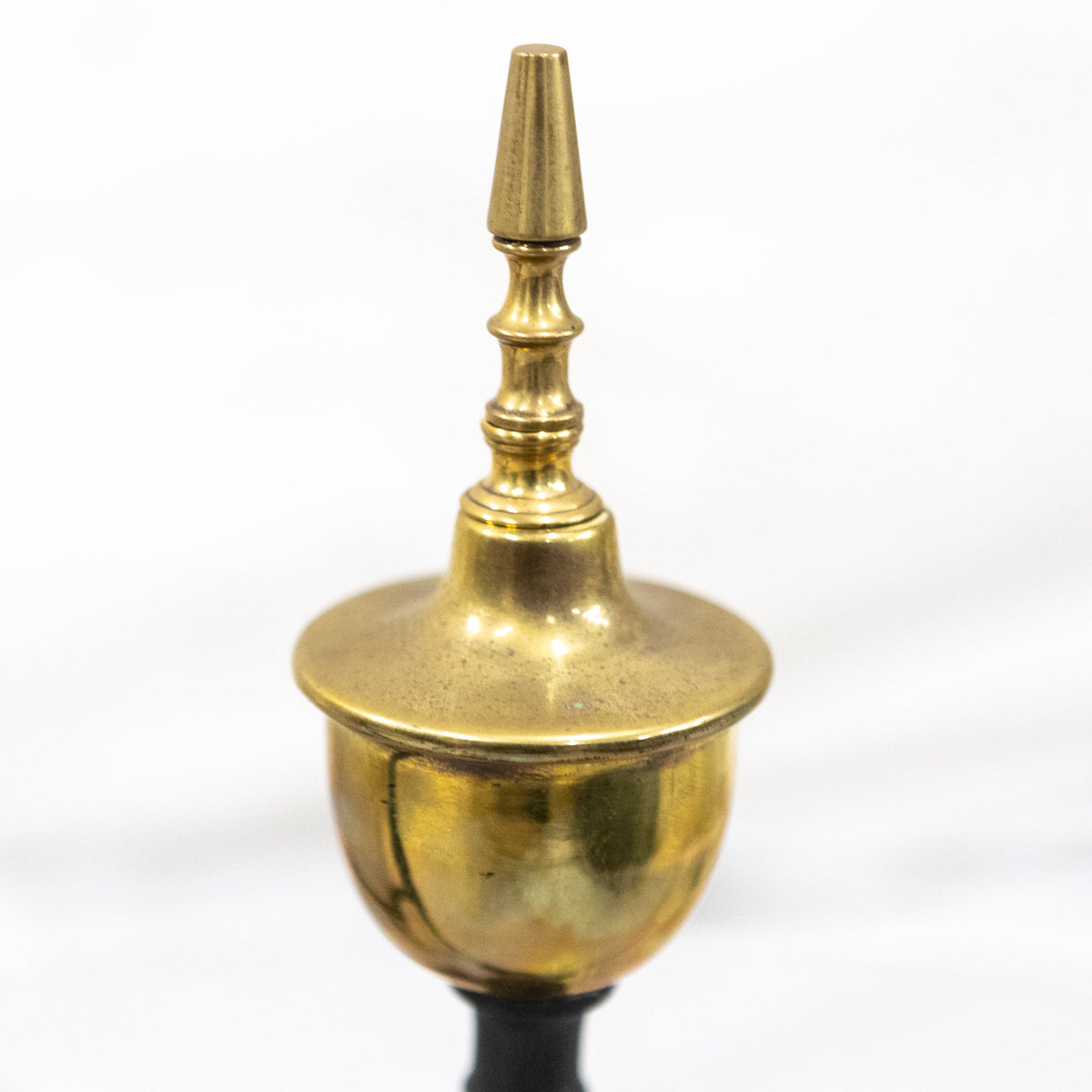 Antique Cast Iron Andirons | Brass Finial Firedogs | The Architectural Forum