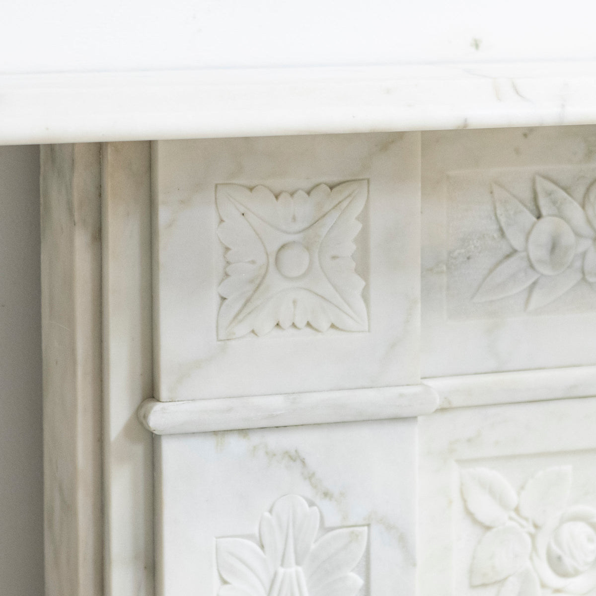 Antique Victorian Carved Statuary Marble Arched Chimneypiece | The Architectural Forum