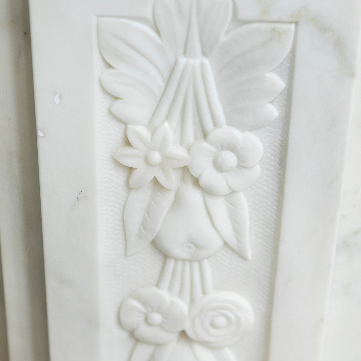 Antique Victorian Carved Statuary Marble Arched Chimneypiece | The Architectural Forum
