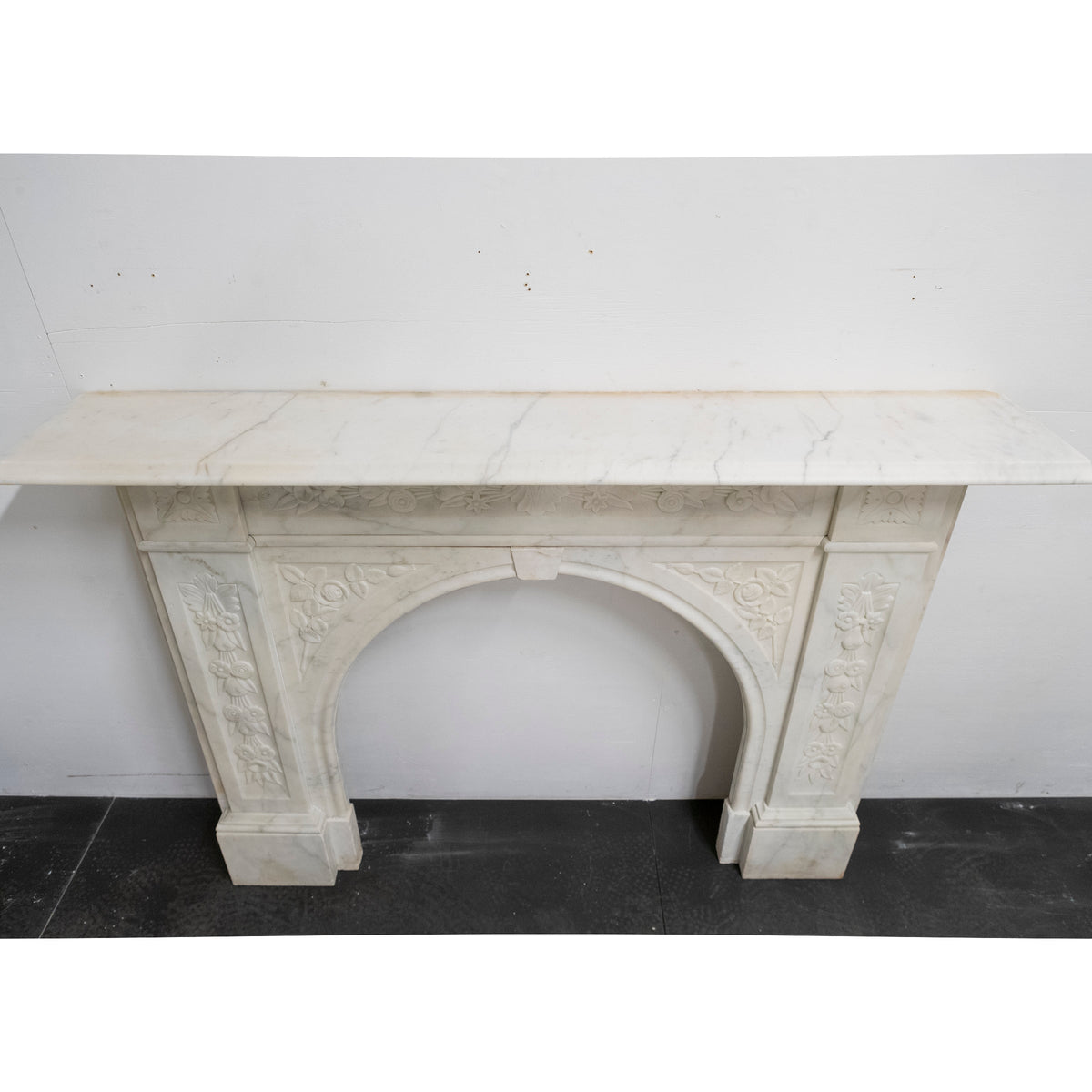 Antique Victorian Carved Statuary Marble Arched Chimneypiece | The Architectural Forum